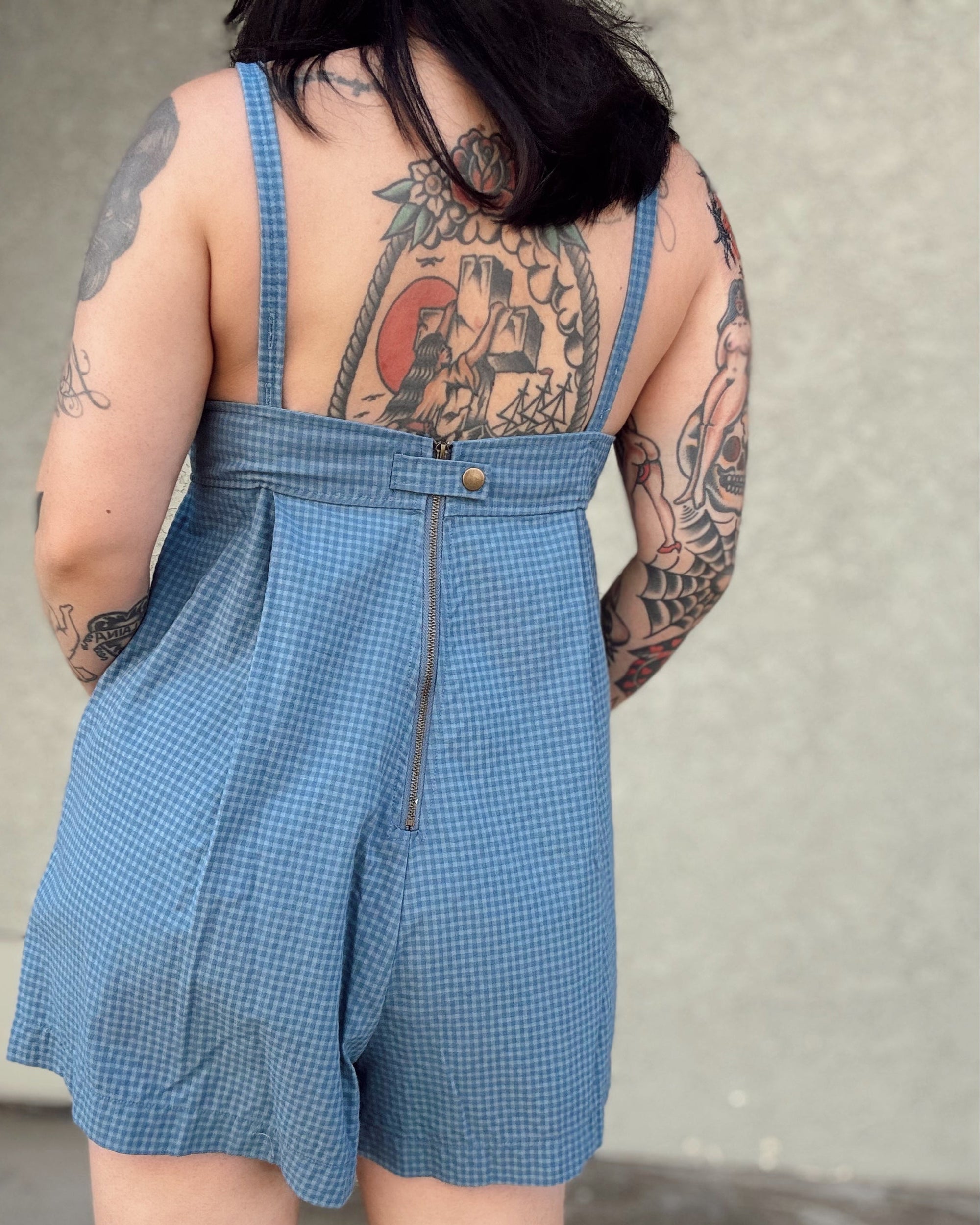 Check Romper - Burnout