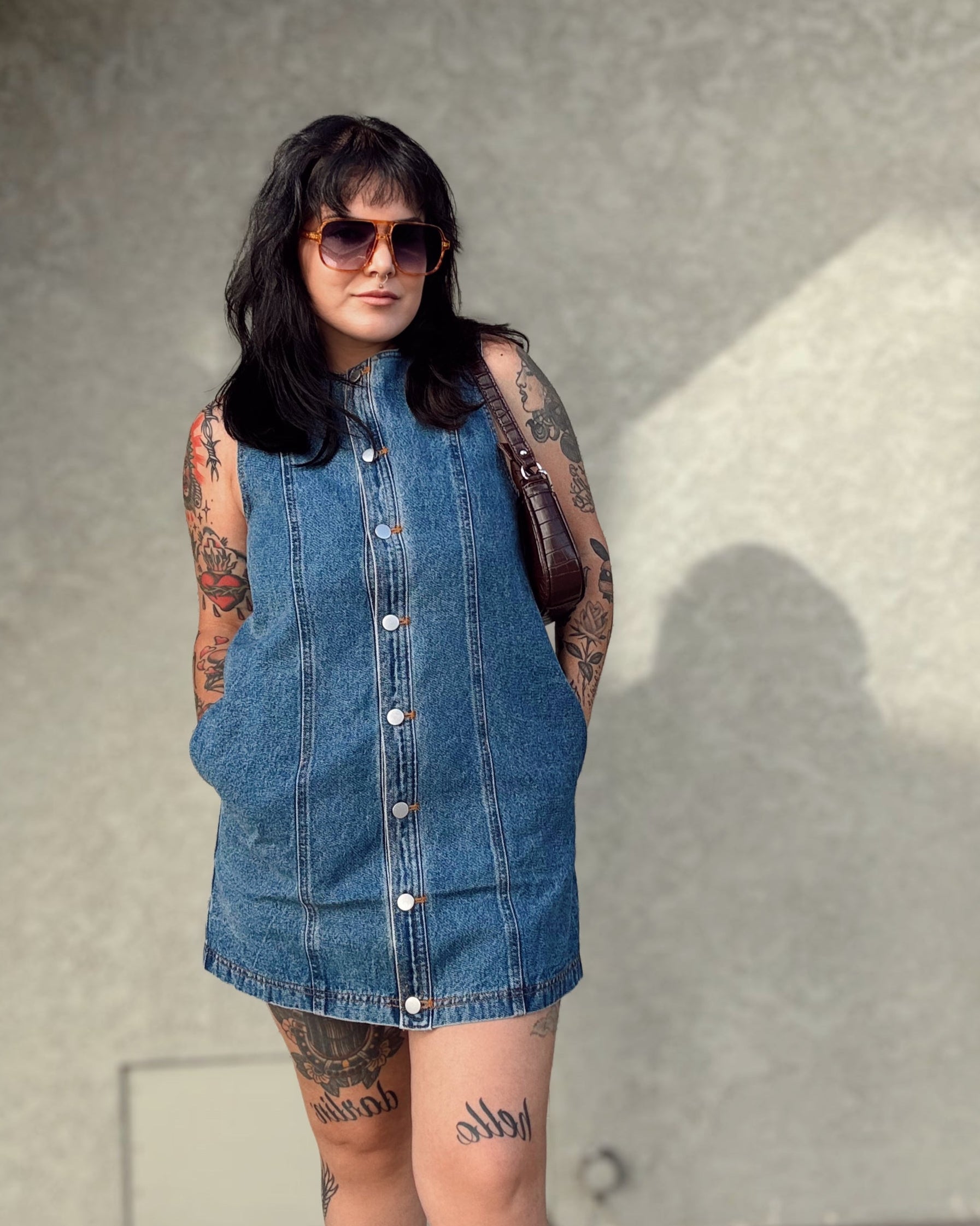 Denim Button Dress