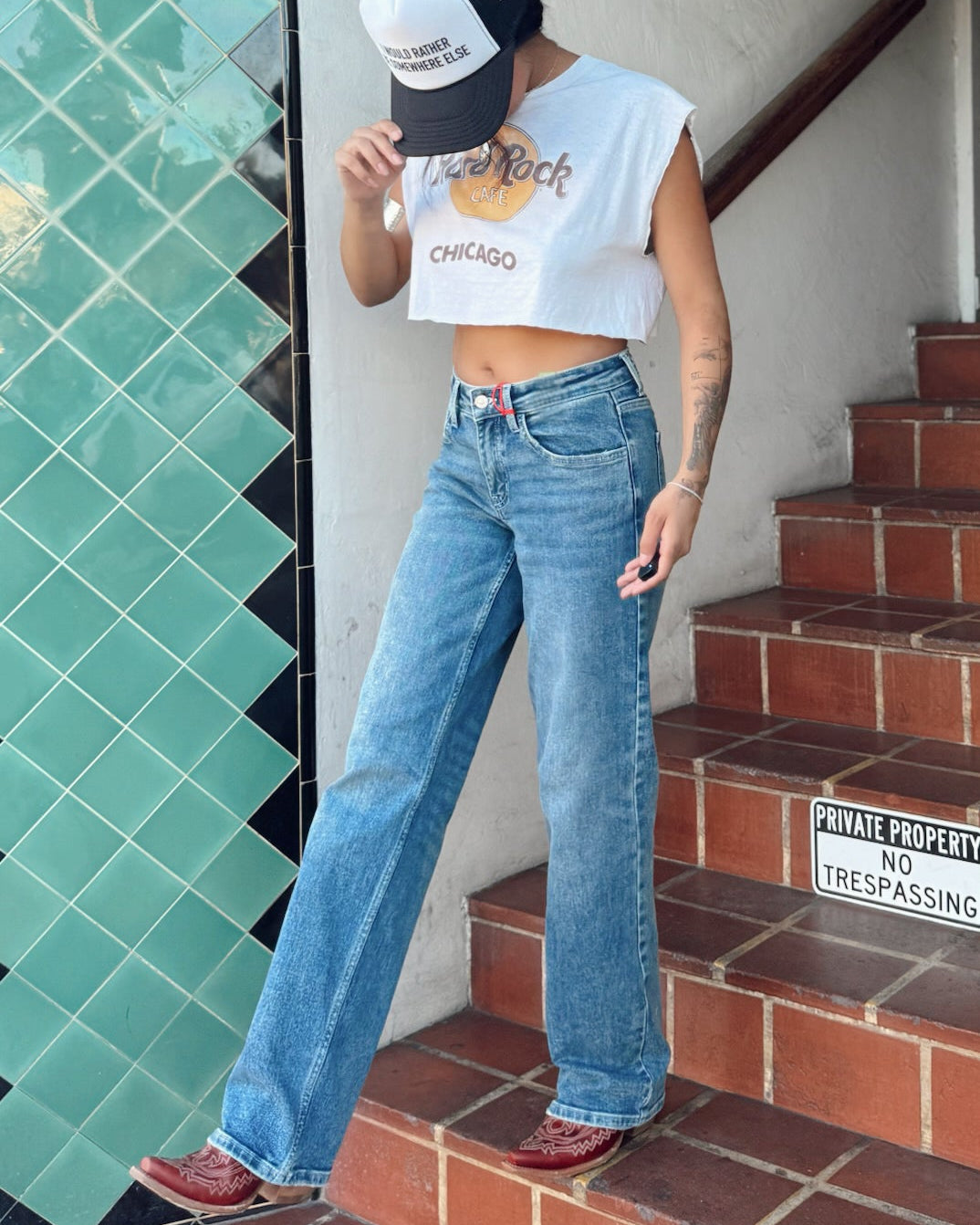 Classic Straight Leg Jeans - Burnout