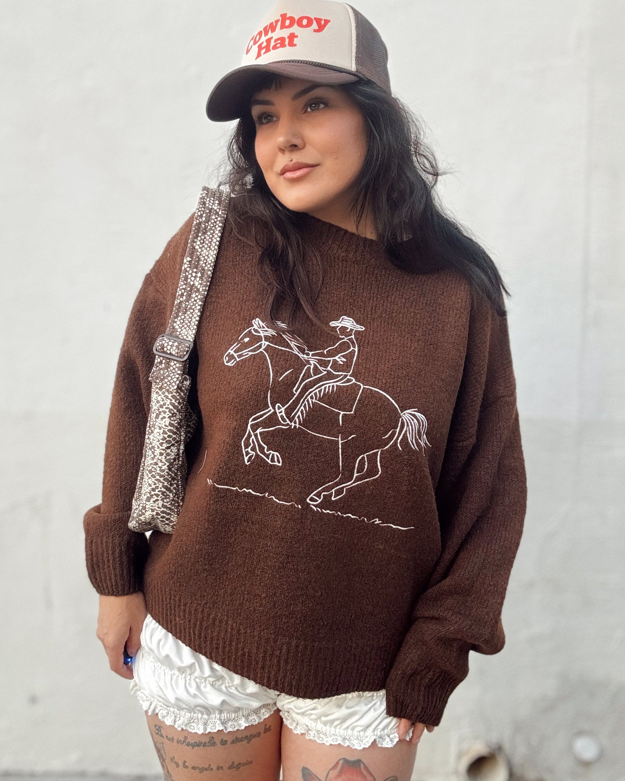 Cowboy Knit Sweater - Brown