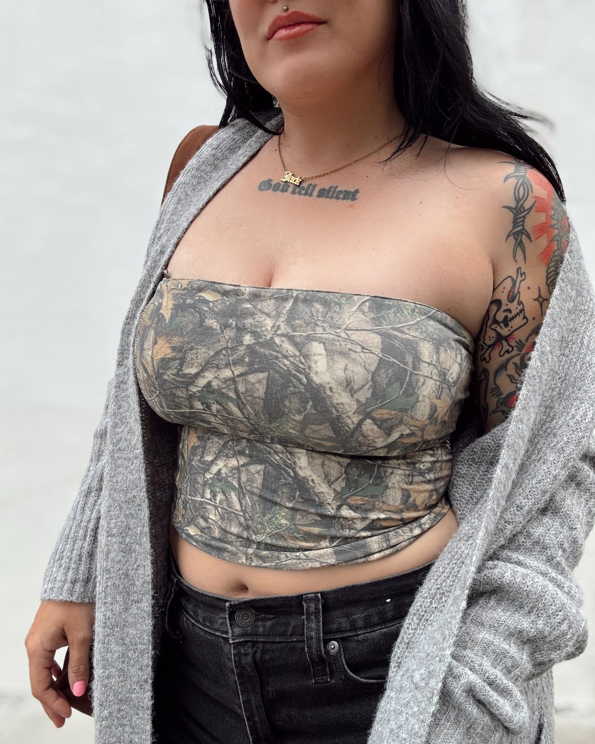 Tree Camo Bandeau Top