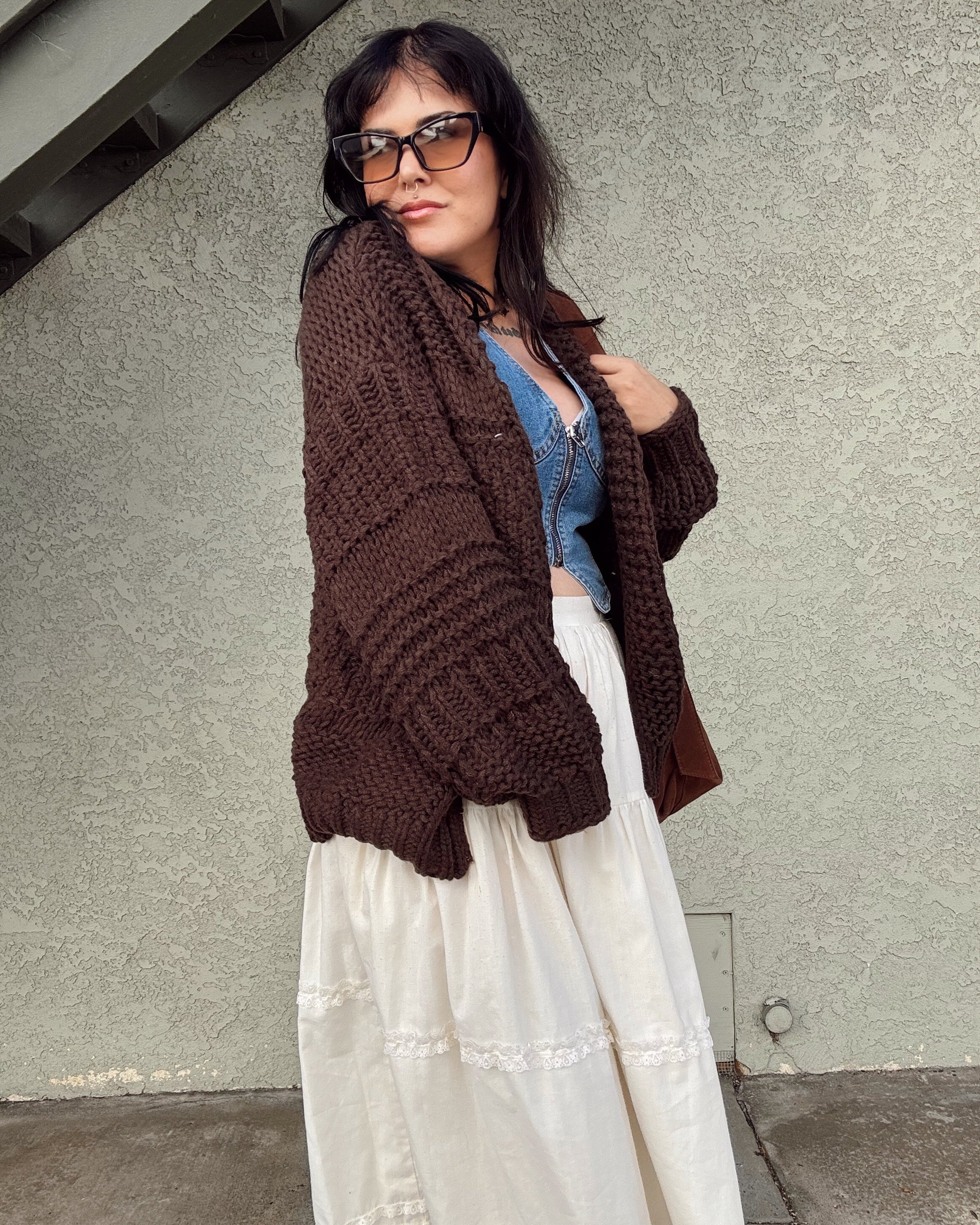 Chunky Knit Cardigan - Mocha