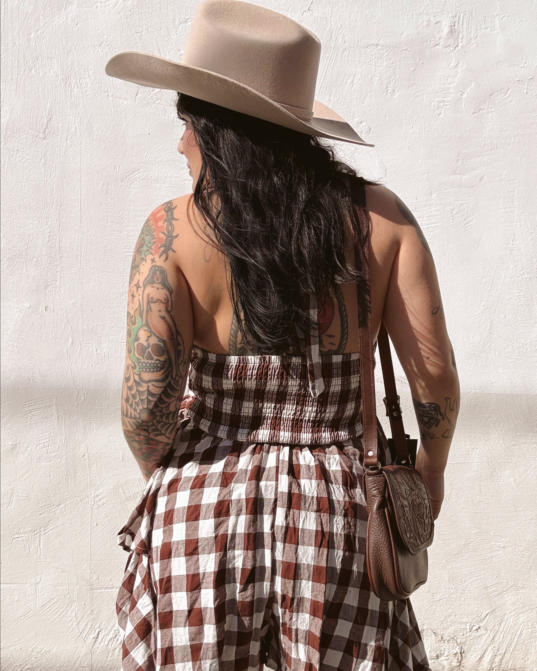 Plaid Ruffle Peplum Halter Romper