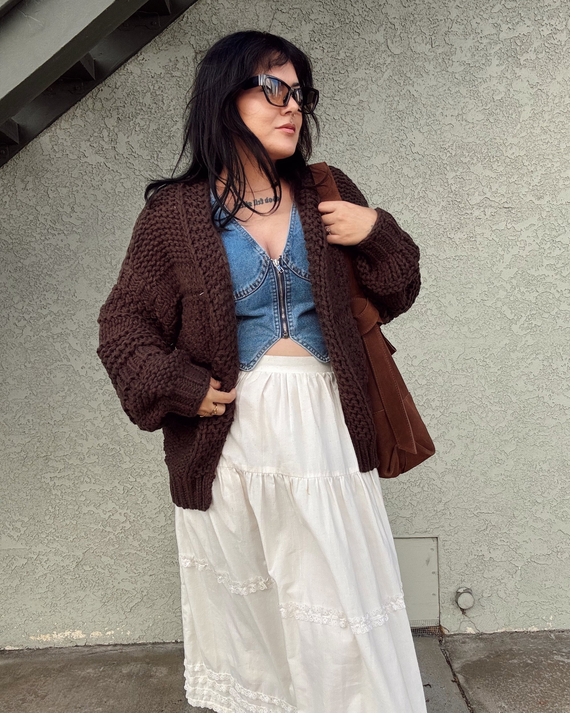 Chunky Knit Cardigan - Mocha