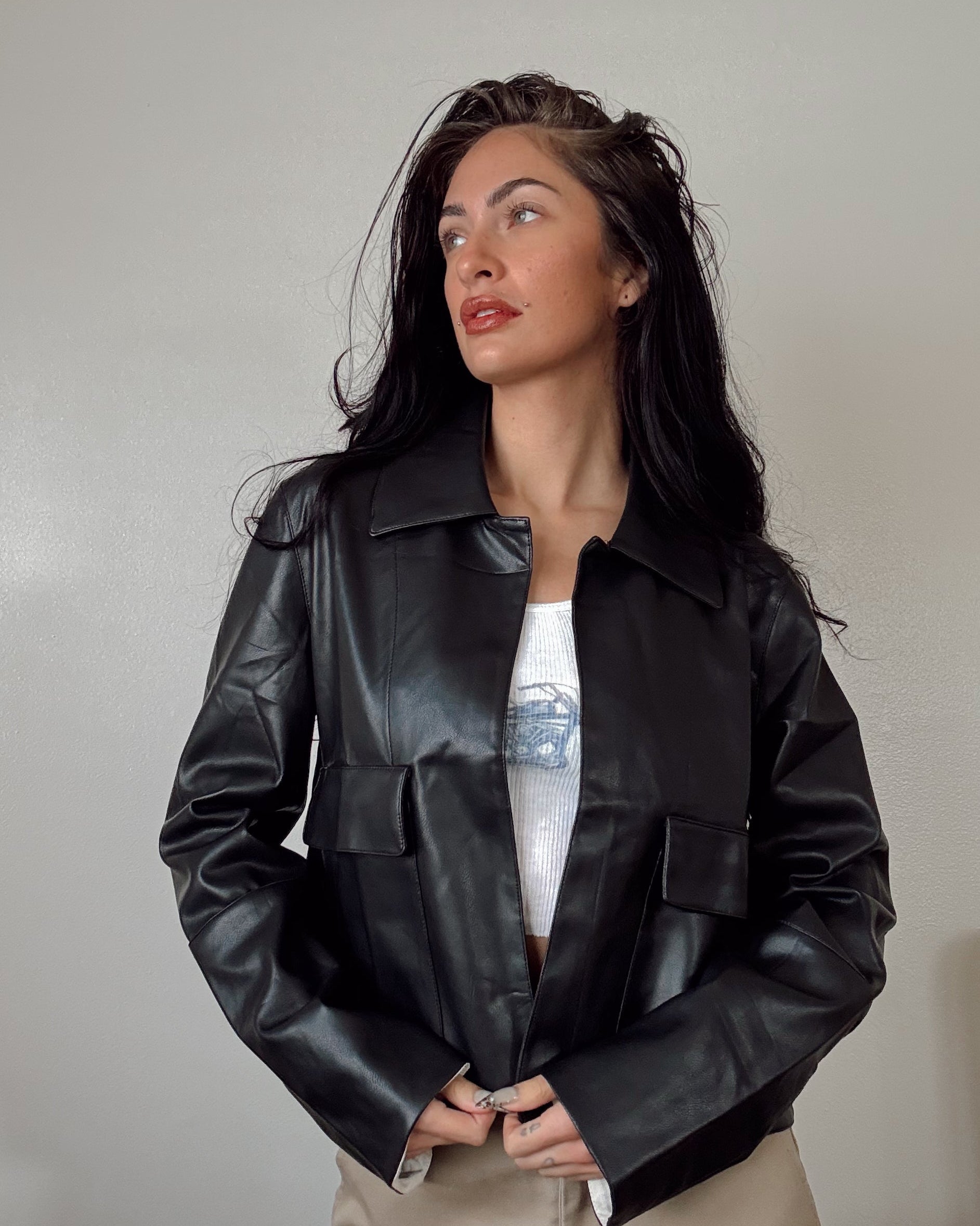 Leather Crop Jacket