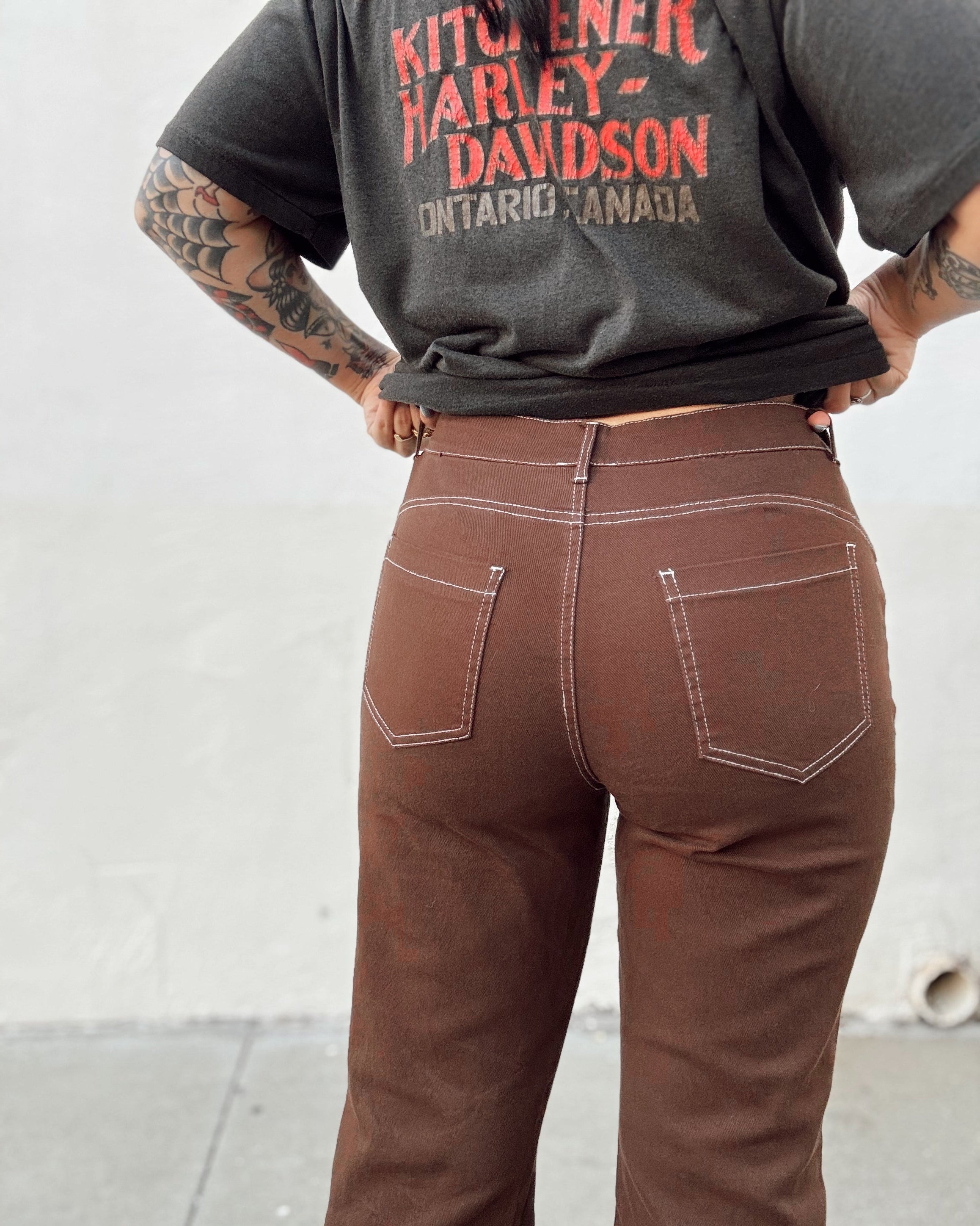 Contrast Thread Bootcut Jeans