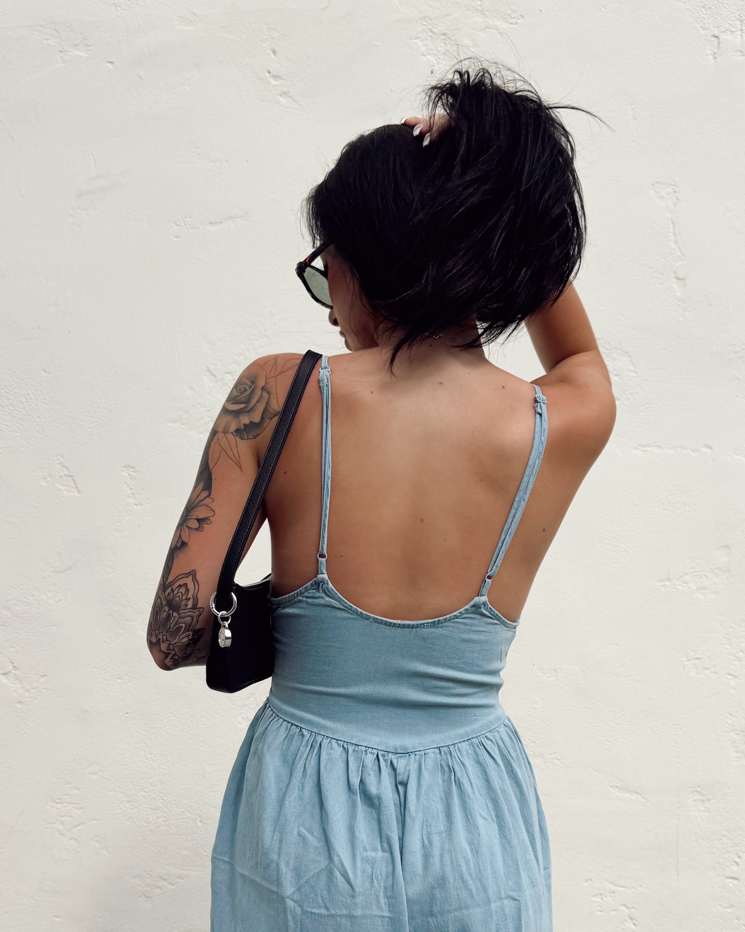 Denim Corset Top Jumpsuit