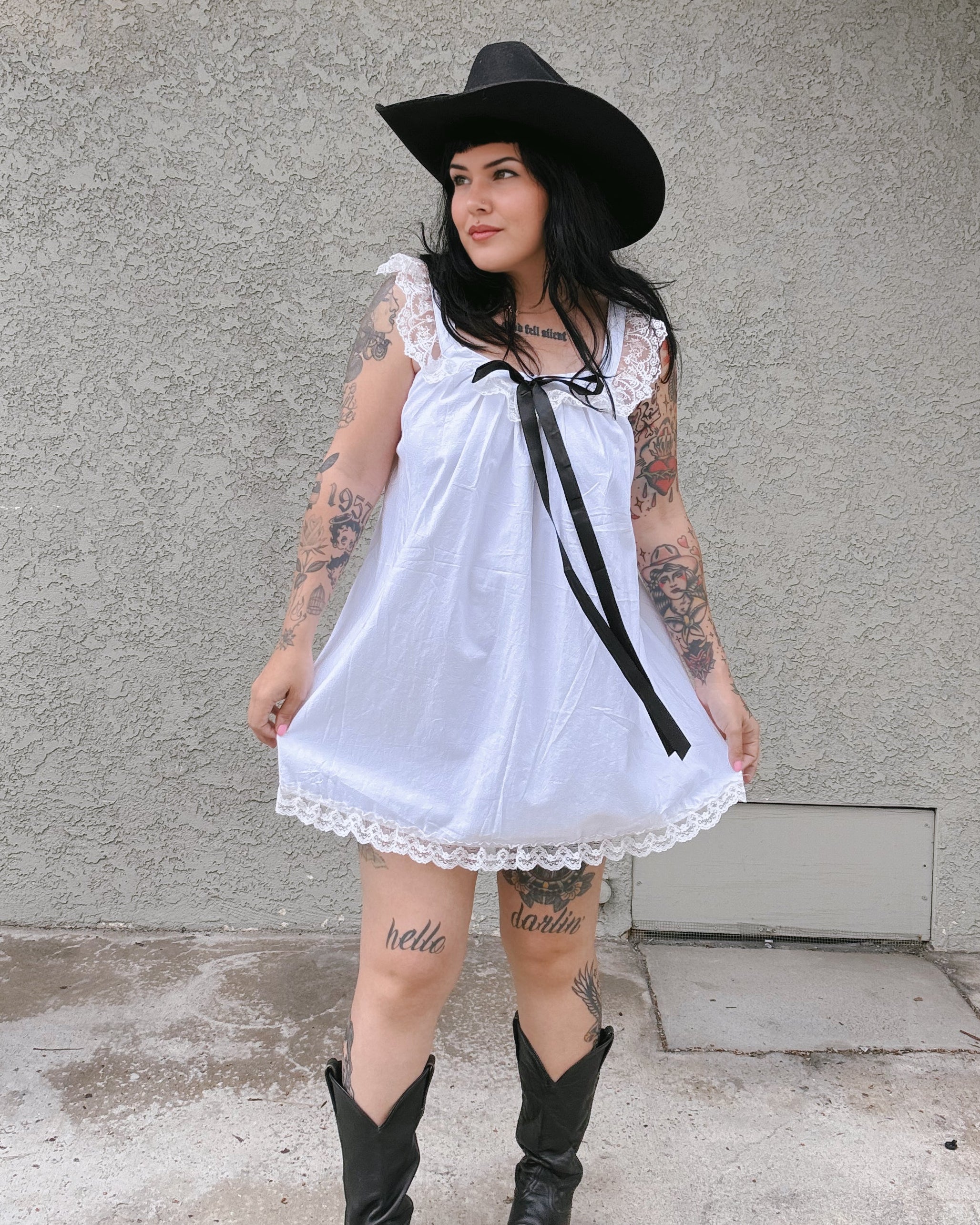 Bow Babydoll Mini Dress
