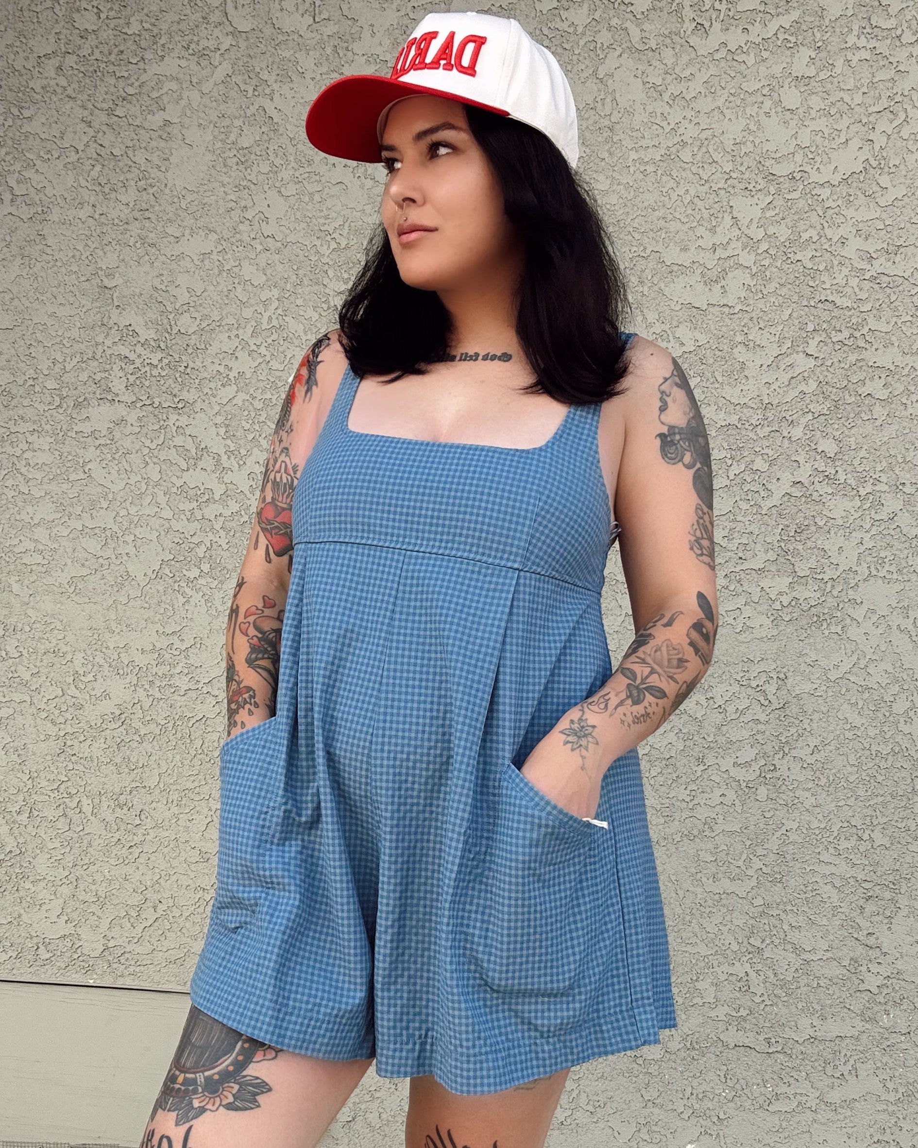 Check Romper - Burnout