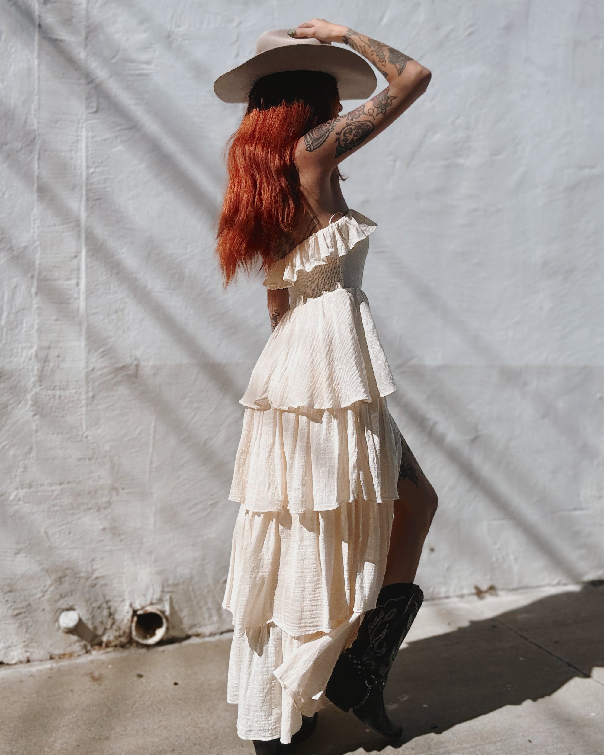 Ruffle Tiered Midi Dress