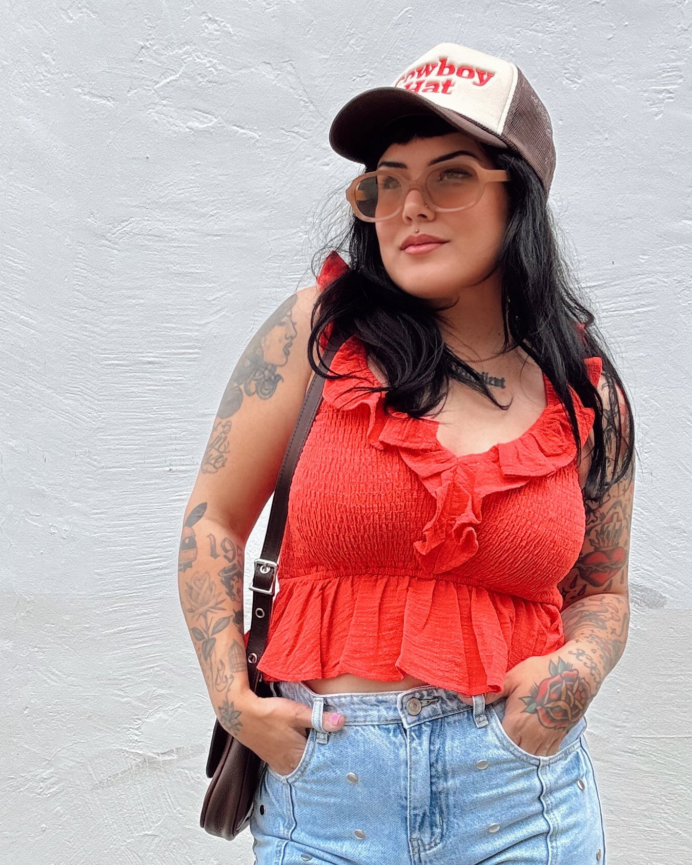 Ruffle Tank - Red