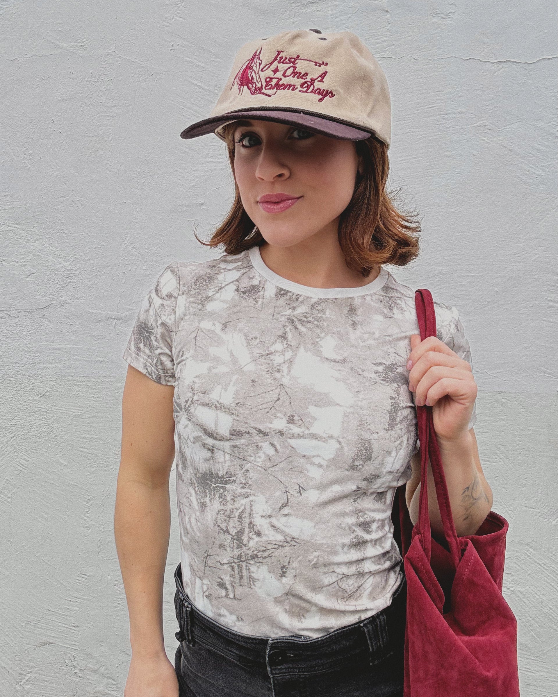 Tree Camo Baby Tee - White