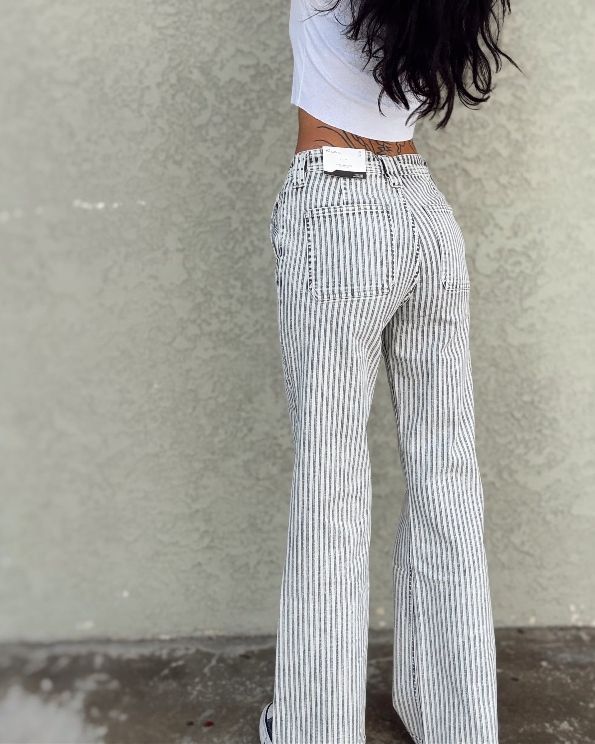 Stripe Flare Jeans