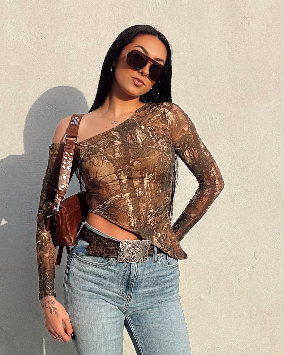 Tree Camo Mesh Long Sleeve