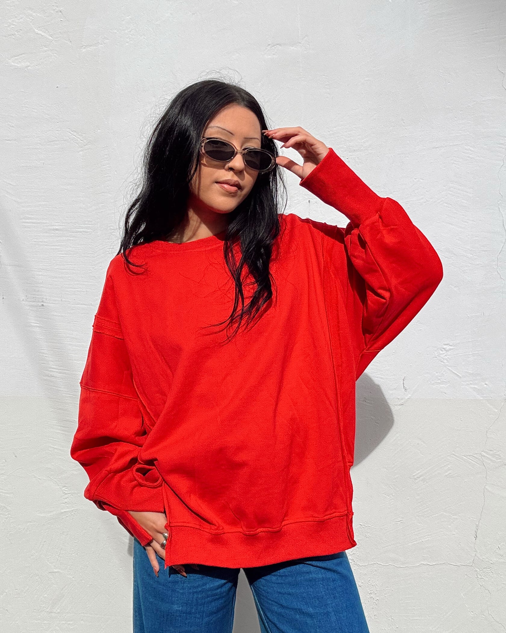 Oversized Crewneck - Cherry