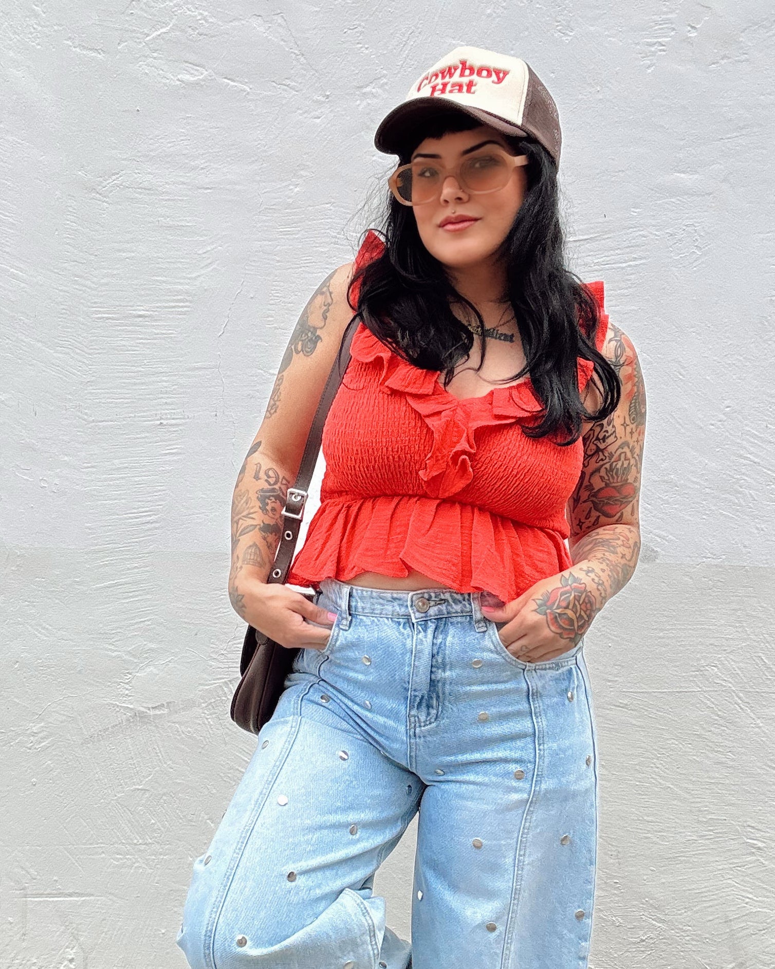 Ruffle Tank - Red
