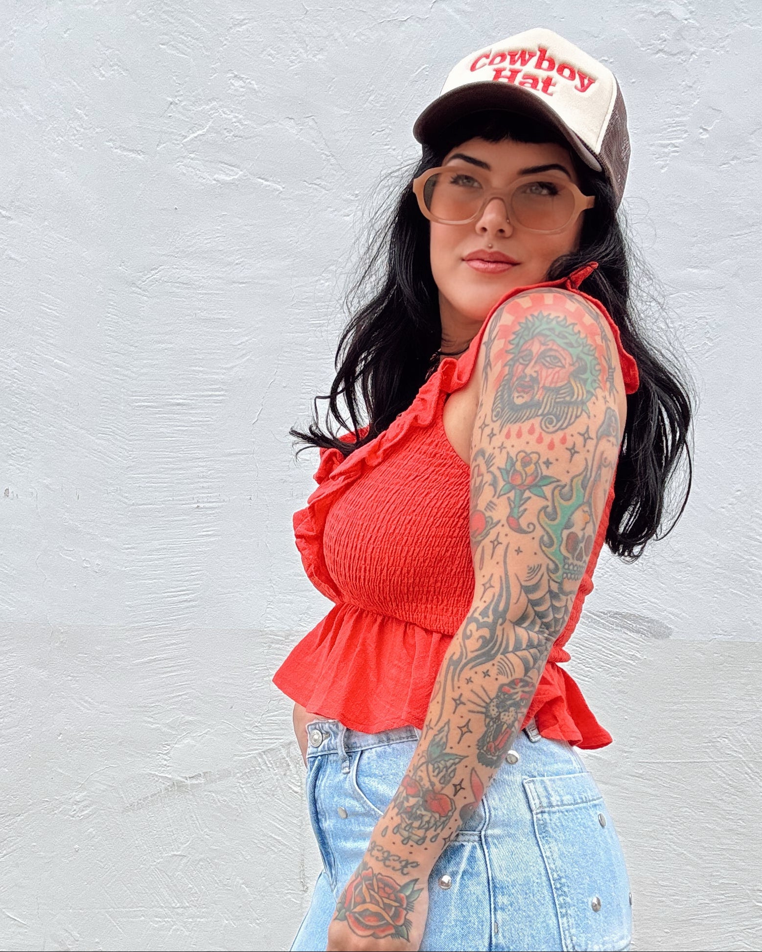 Ruffle Tank - Red