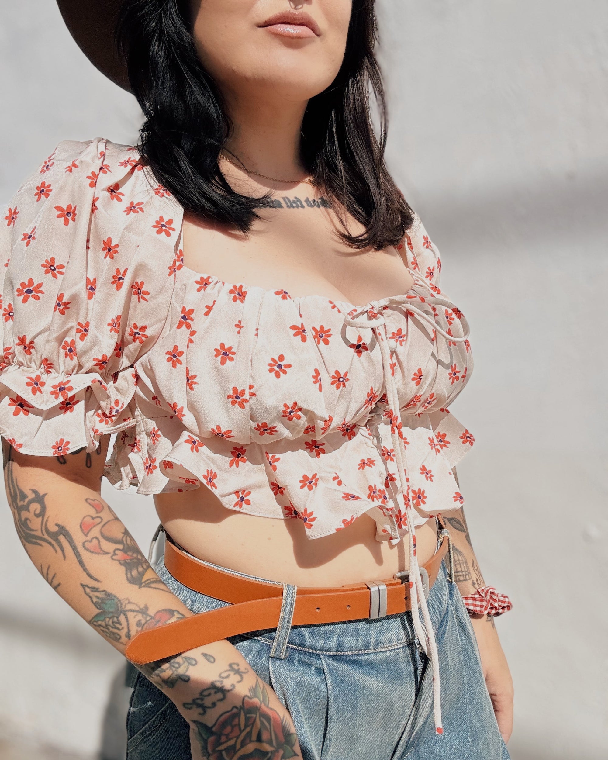 Sweetheart Crop Top - Burnout