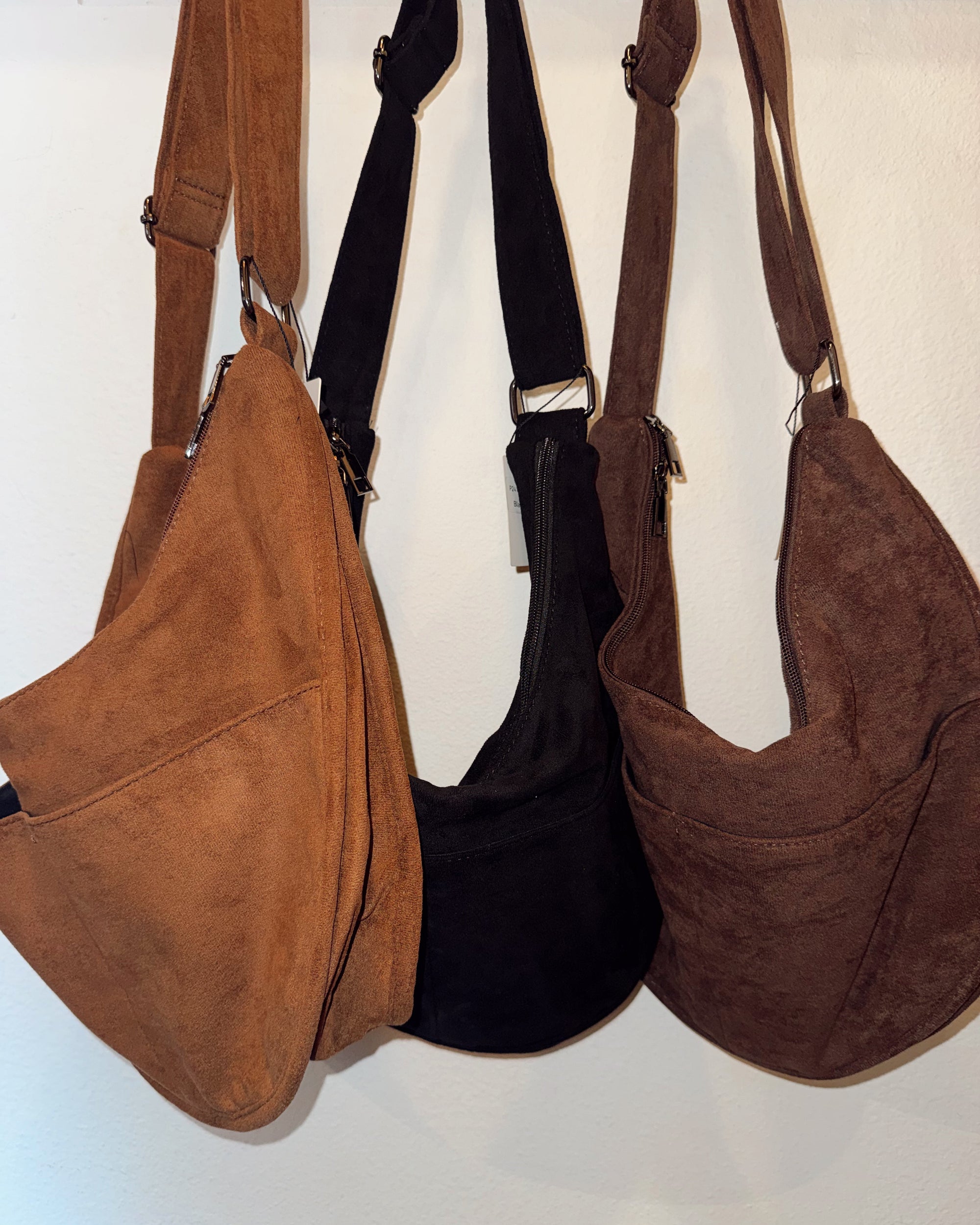 Suede Tote Bag - Adjustable Strap