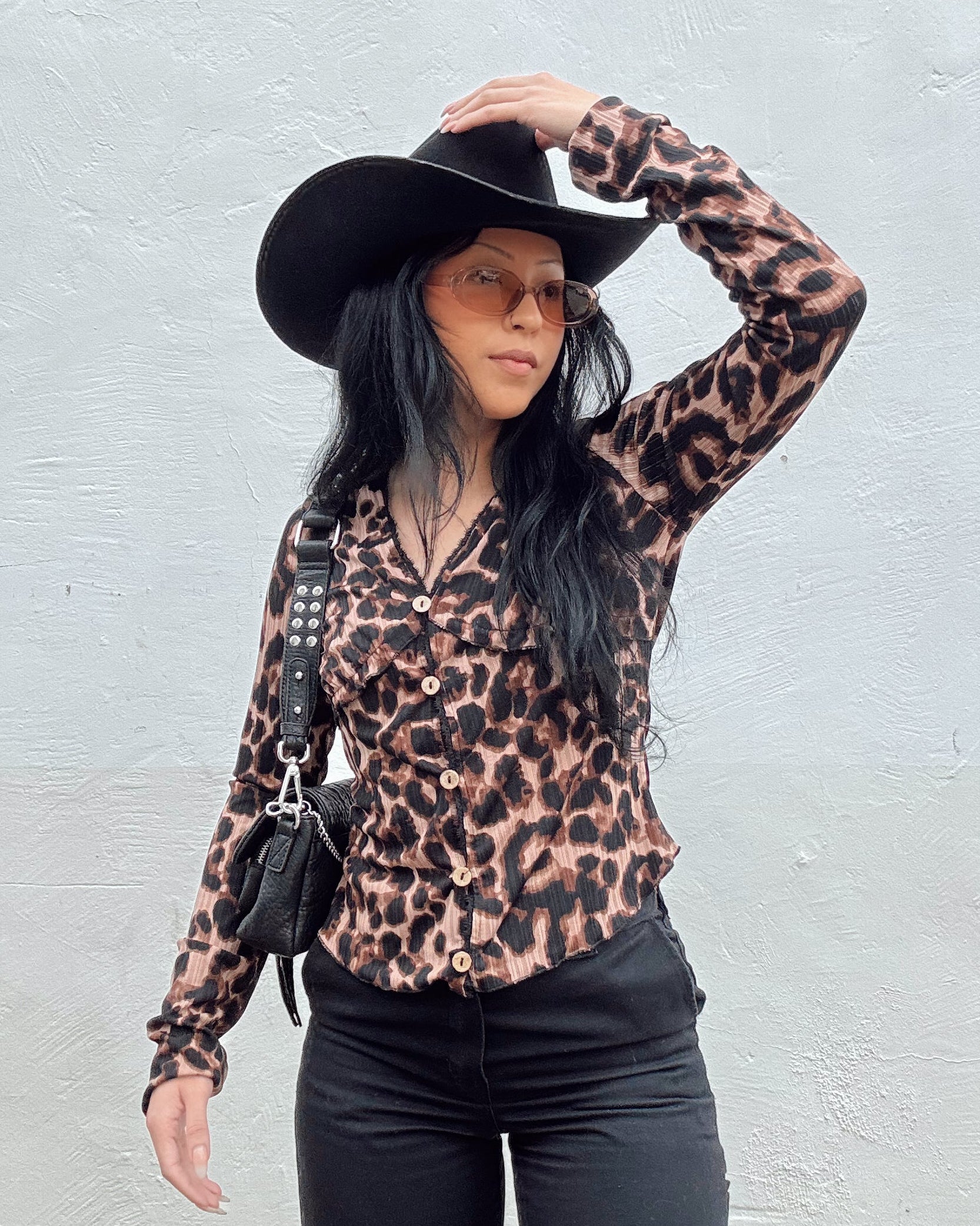 Lace Trim Leopard Long Sleeve