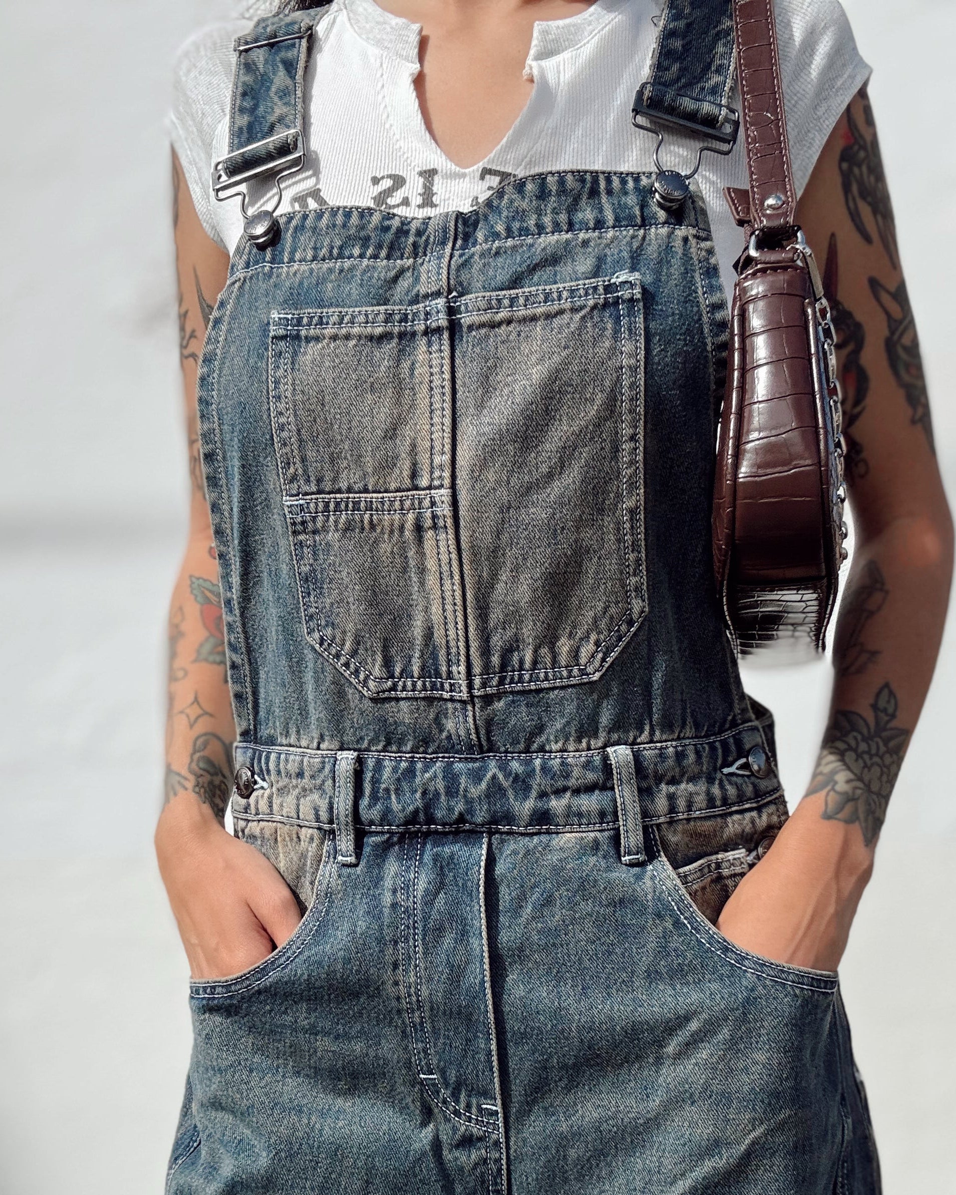 Vintage Wash Denim Overalls
