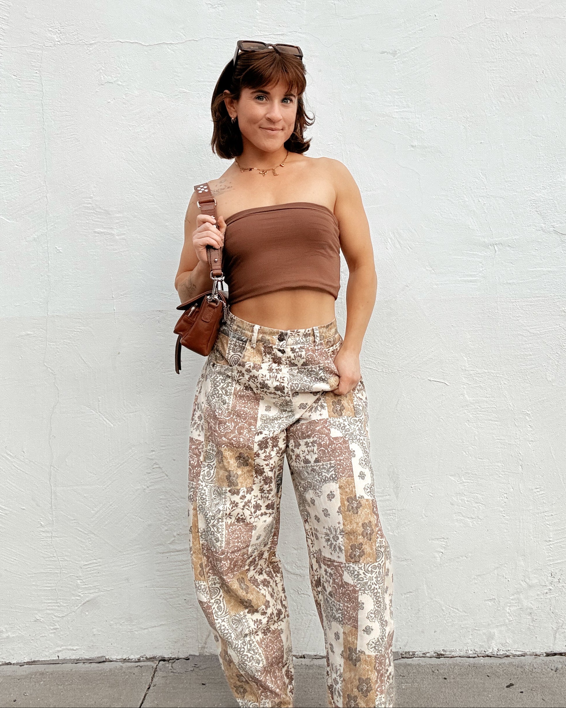 Patchwork Barrel Jeans