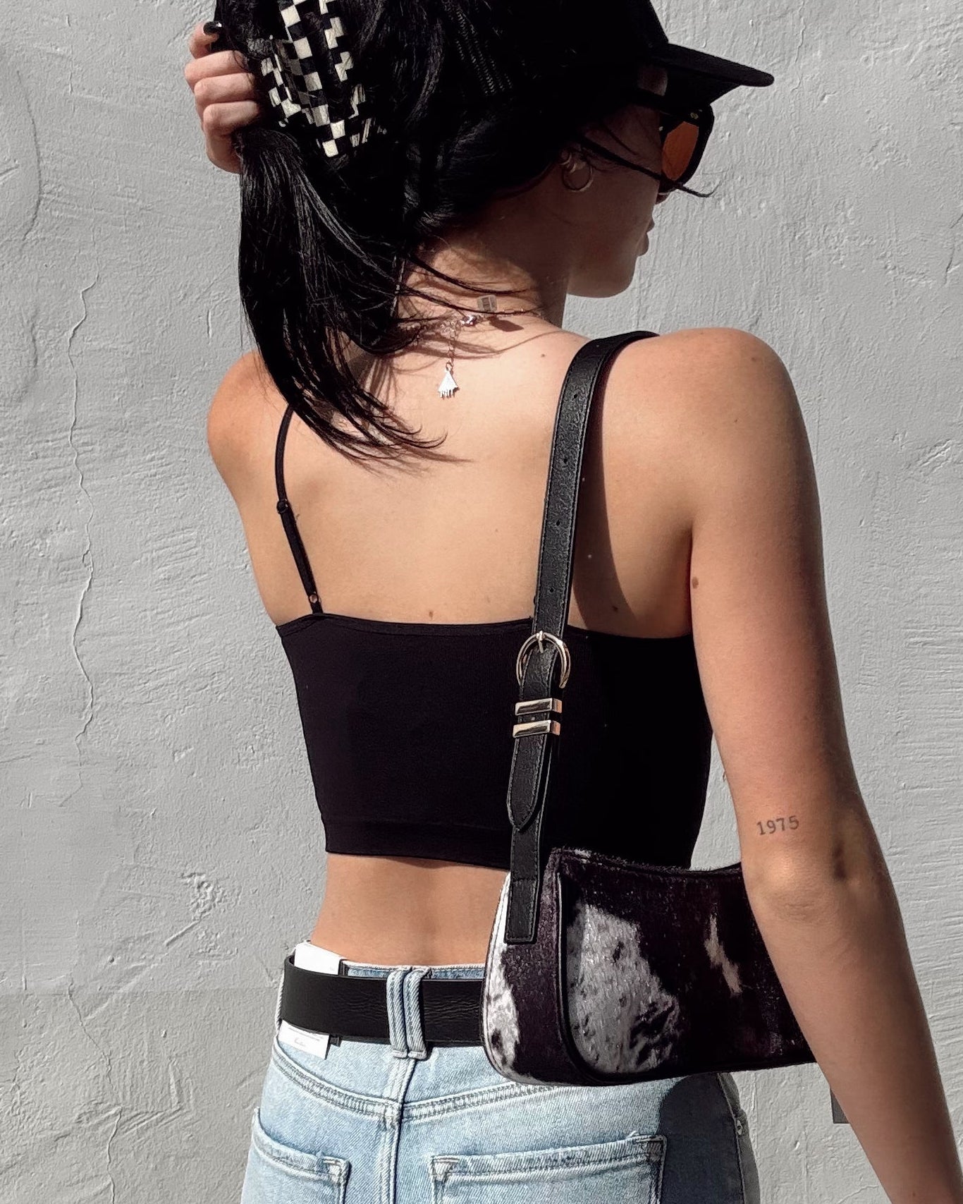 Lace Trim Corset Style Tank - Black