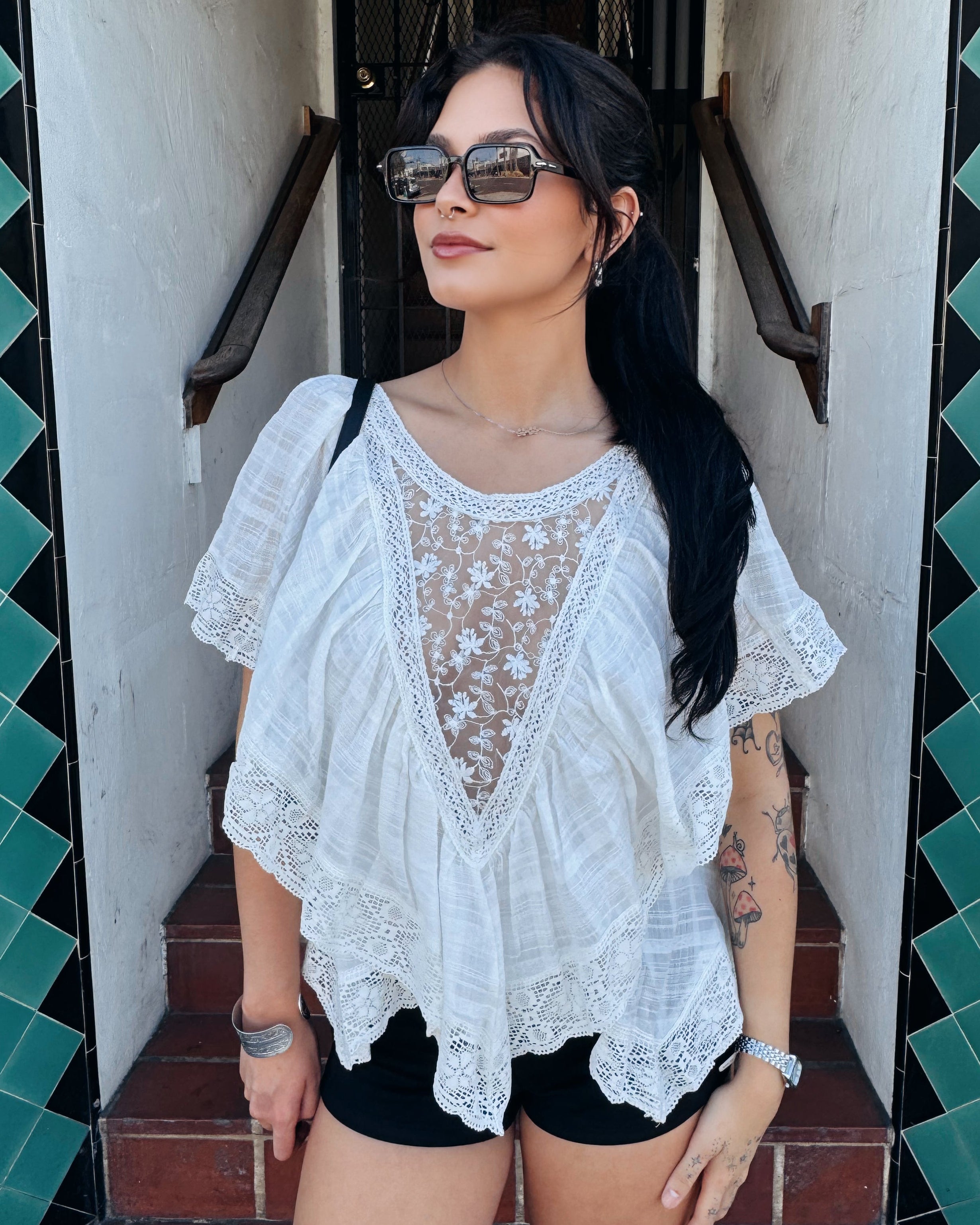 Lace Handkerchief Top