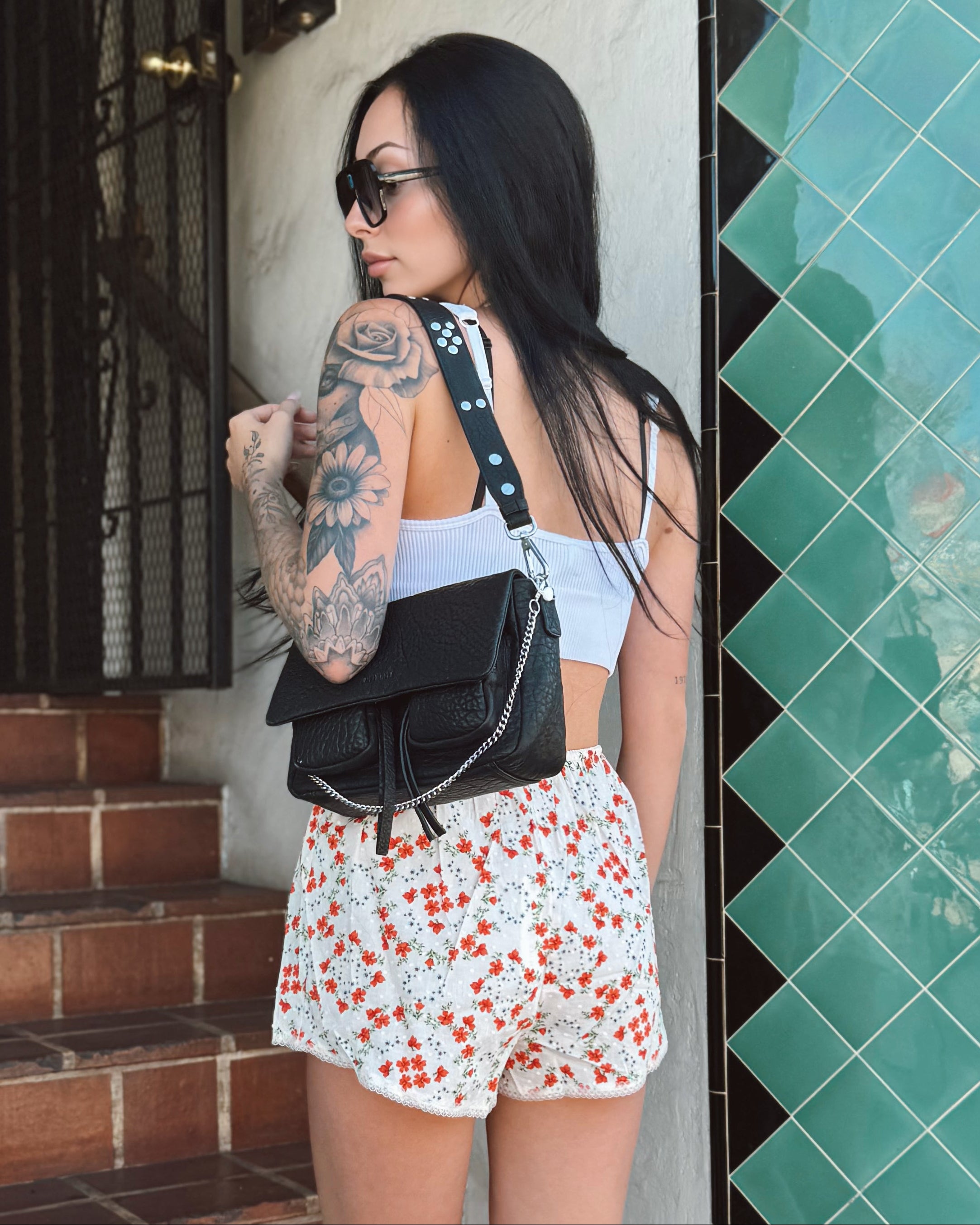 Lace Trim Floral Boxer Shorts