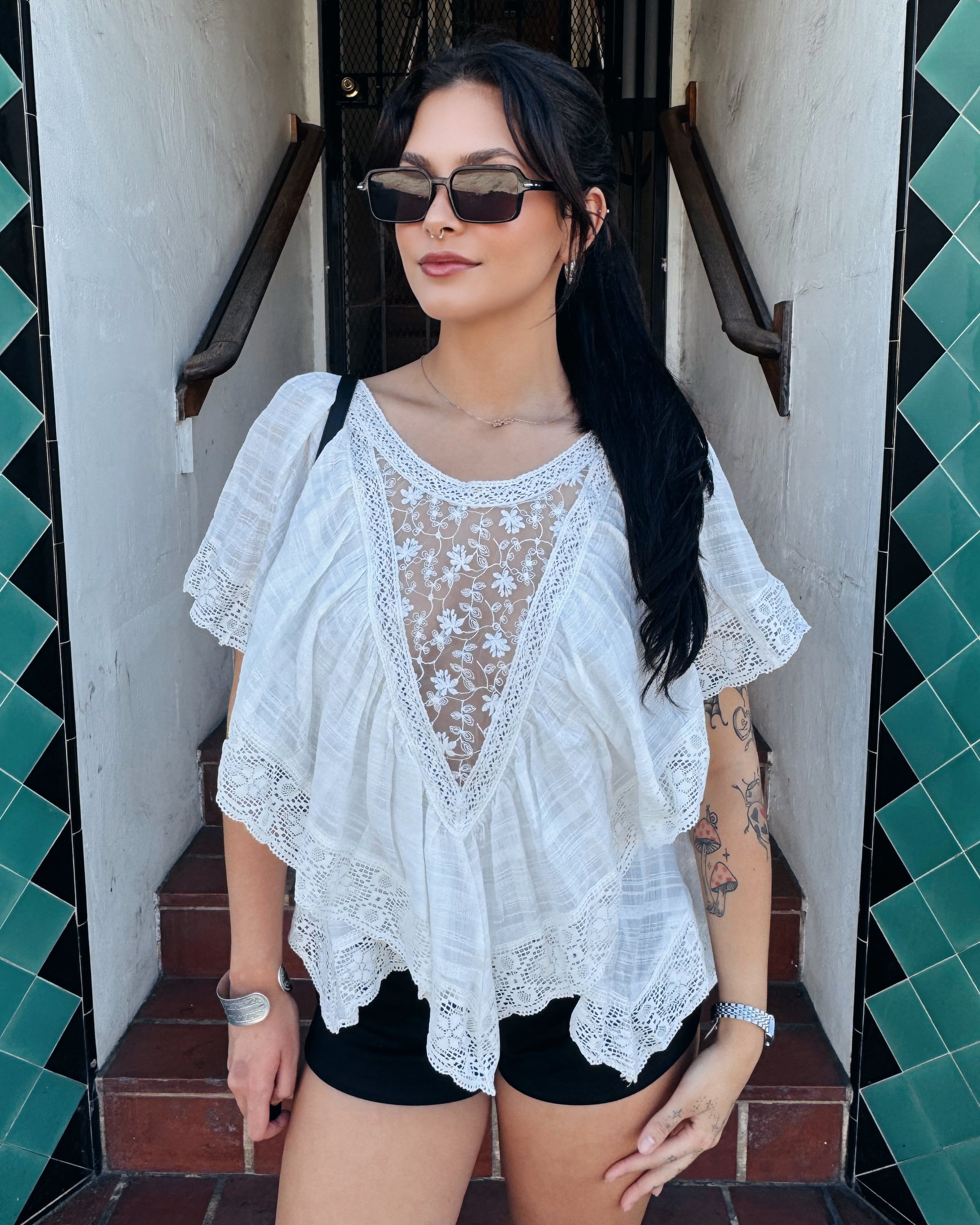 Lace Handkerchief Top