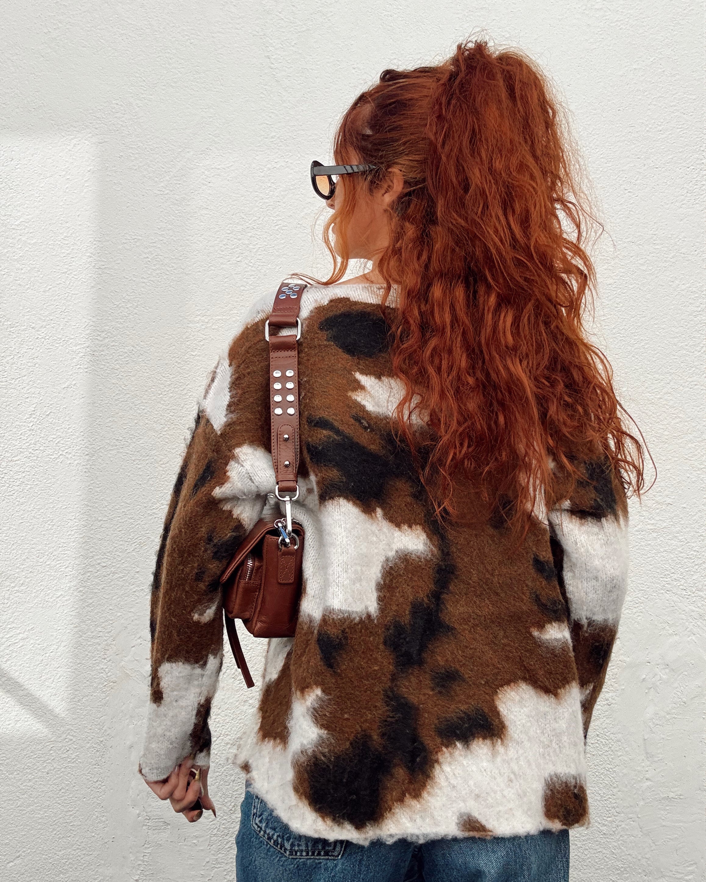 Cowhide Print Cardigan