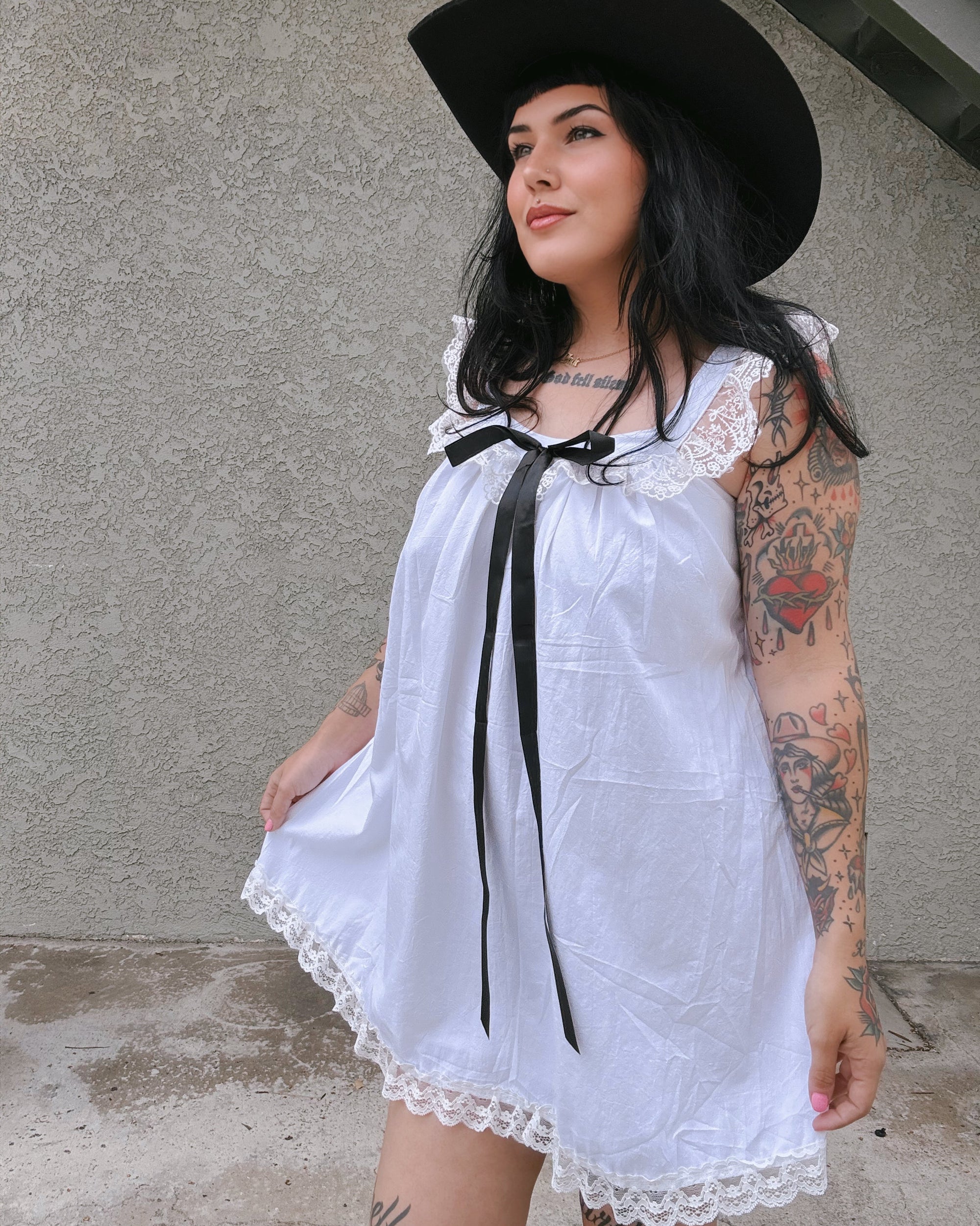 Bow Babydoll Mini Dress
