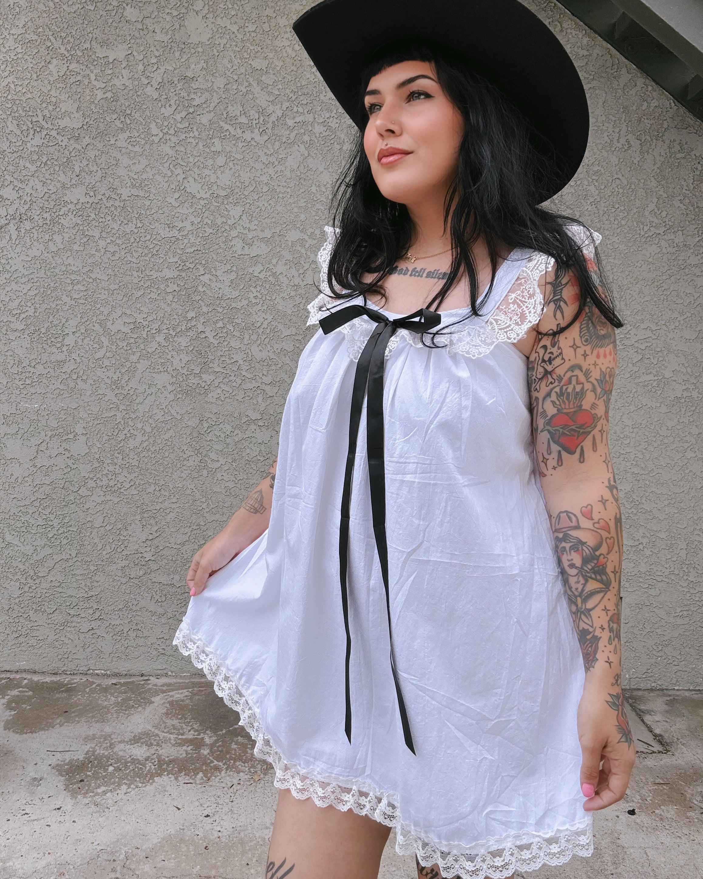 Bow Babydoll Mini Dress