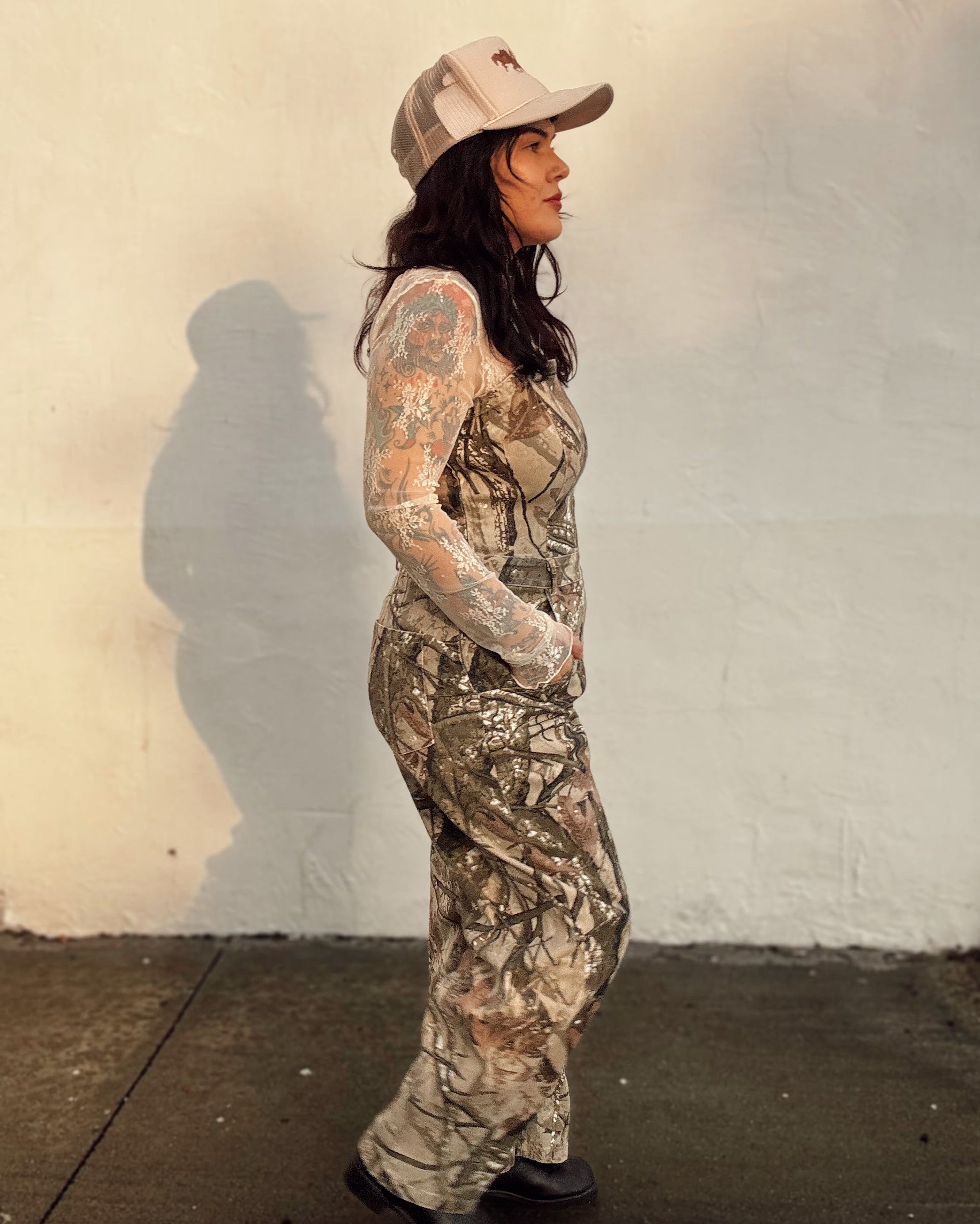 Tree Camo Denim Jumpsuit