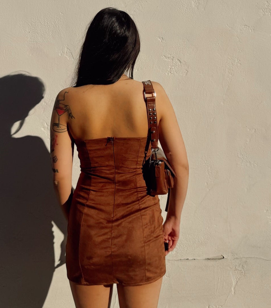 Western Lover Mini Dress - Burnout