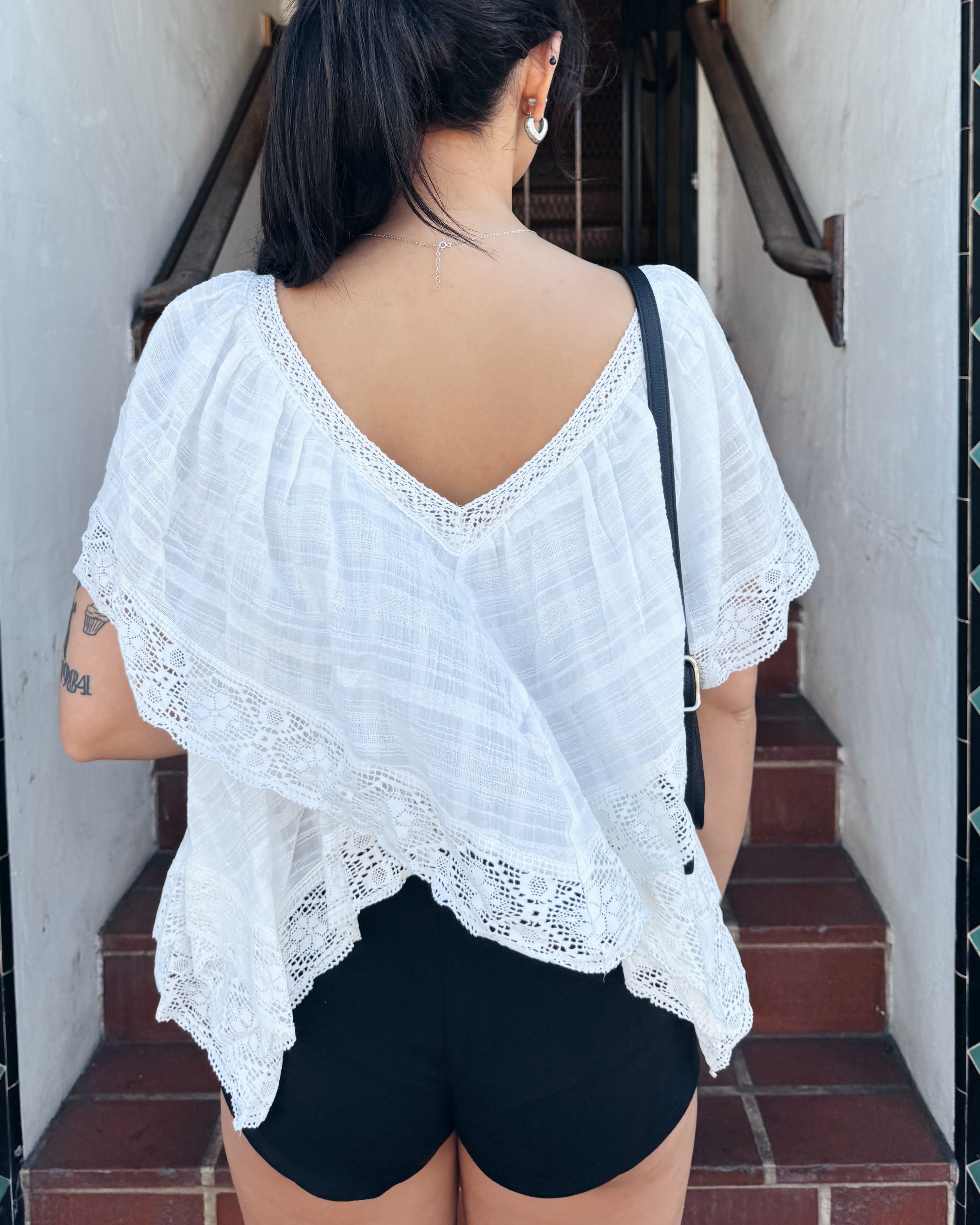 Lace Handkerchief Top