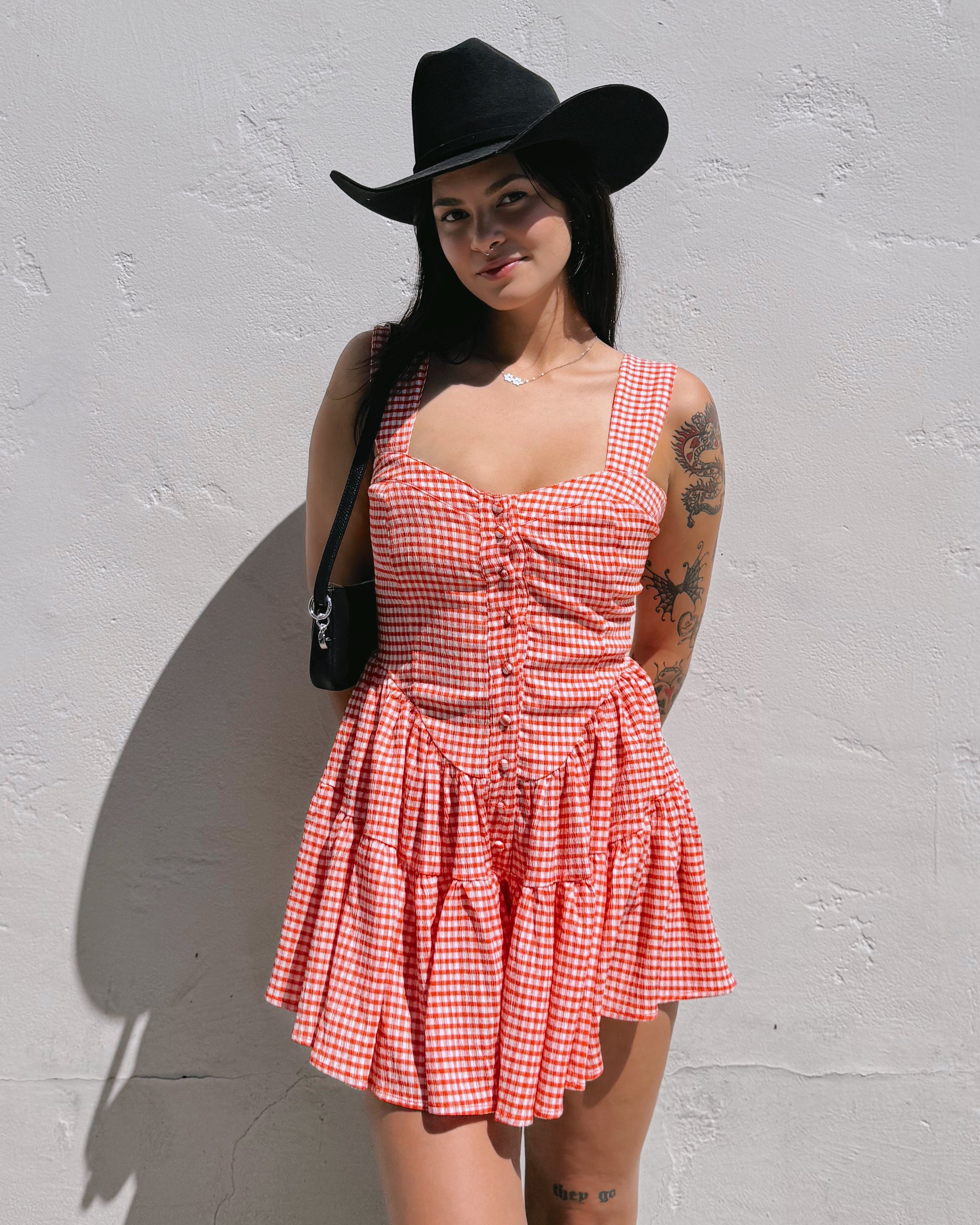 Gingham Romper Dress
