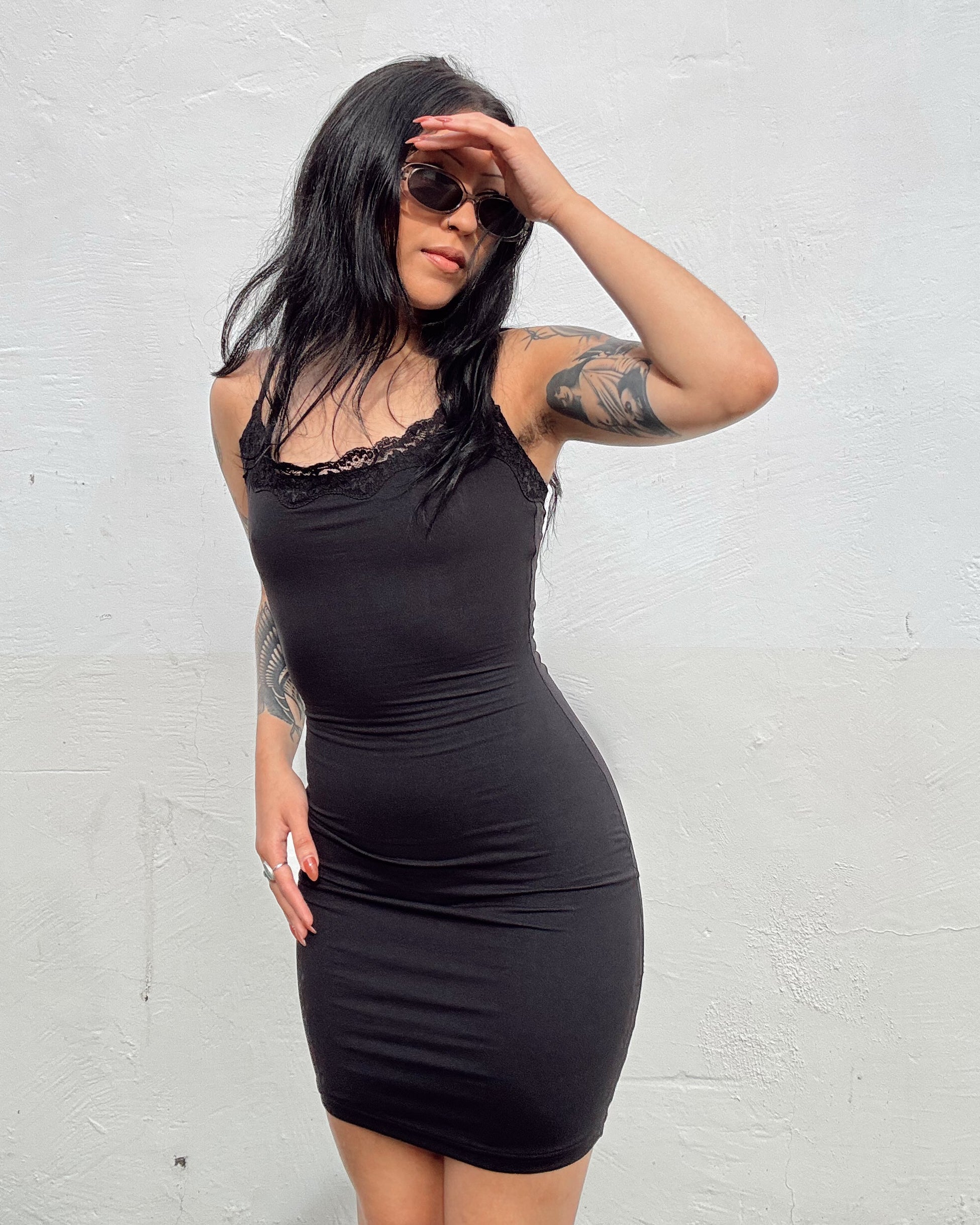 Bodycon Lace Trim Mini Dress