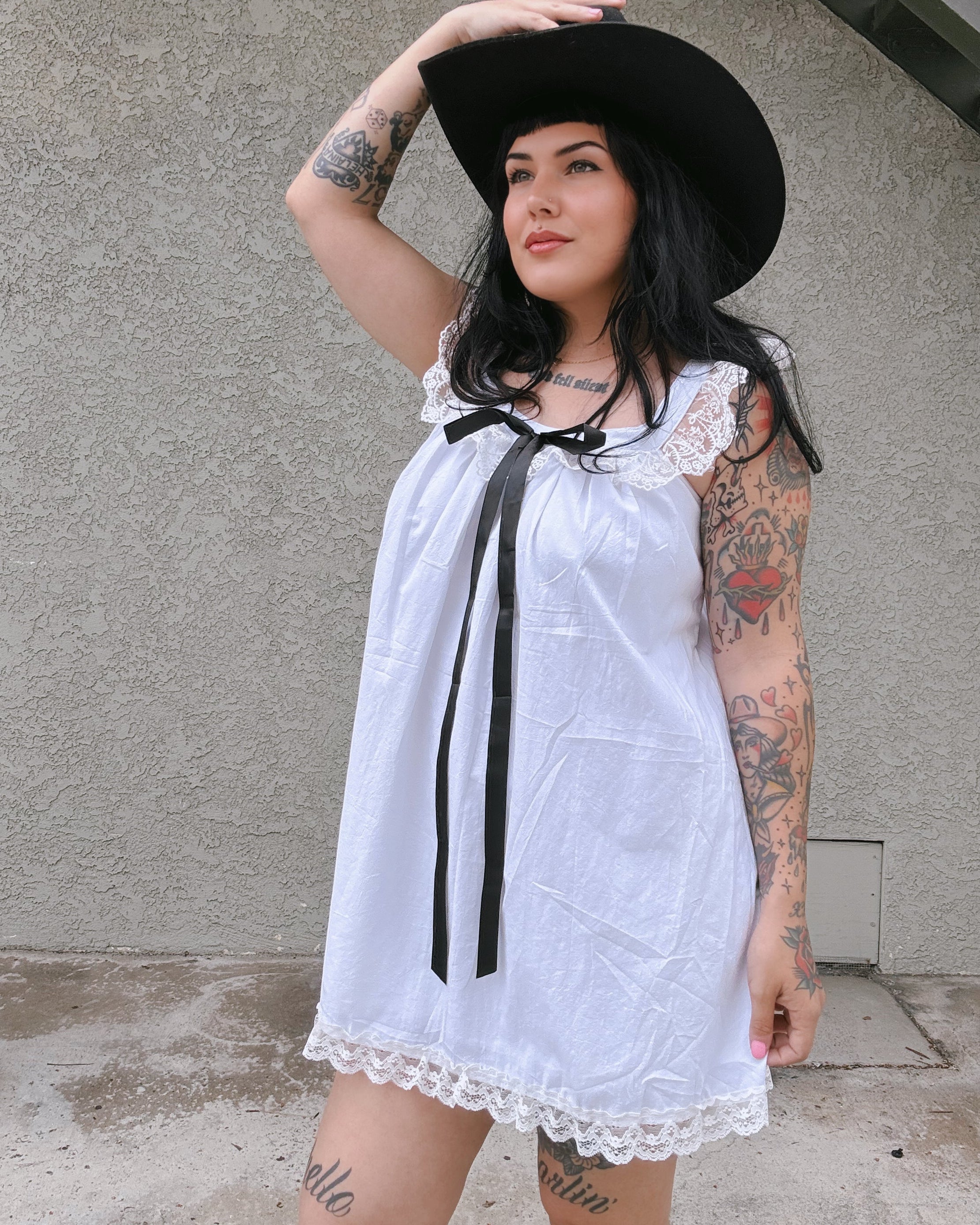 Bow Babydoll Mini Dress