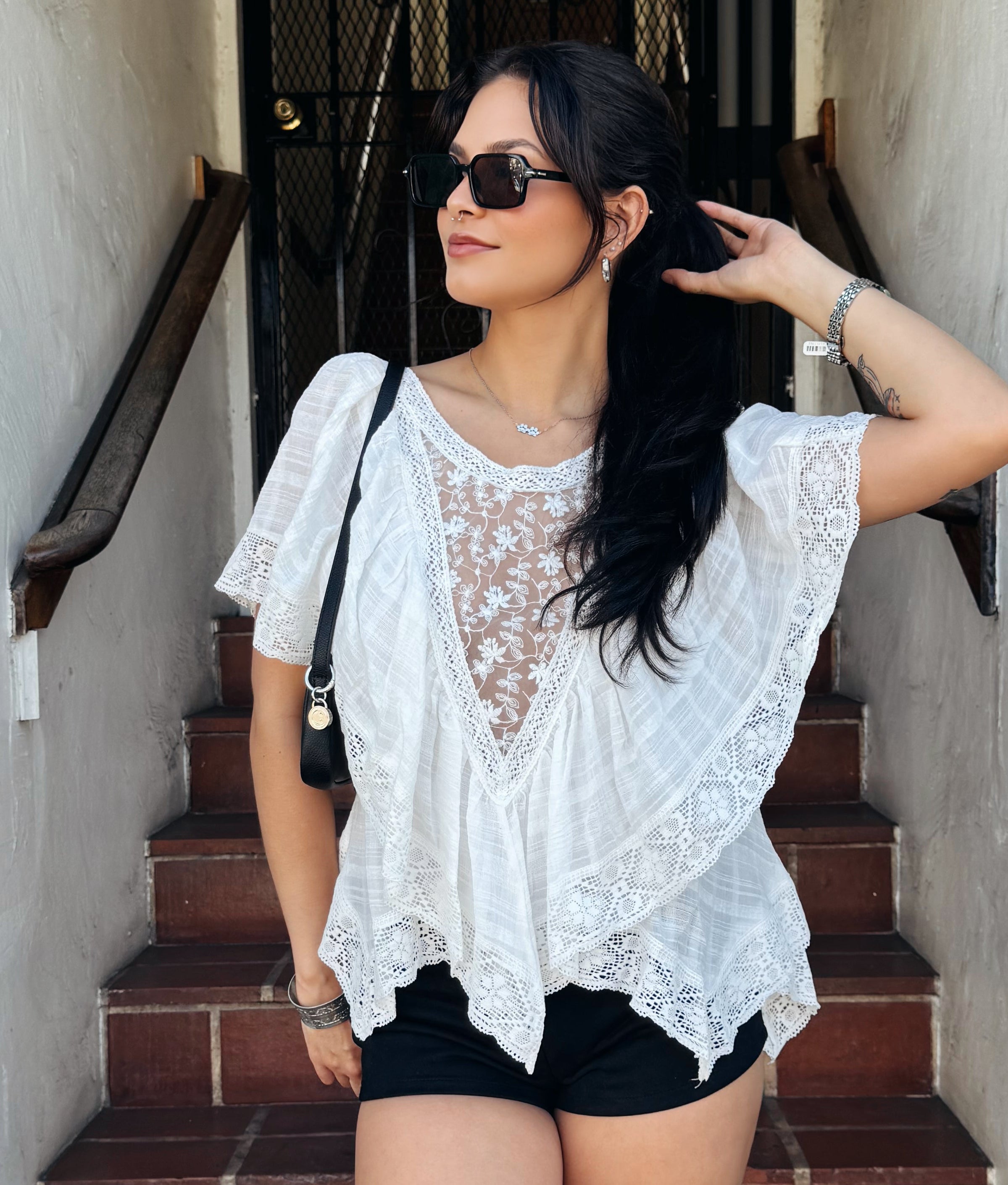 Lace Handkerchief Top