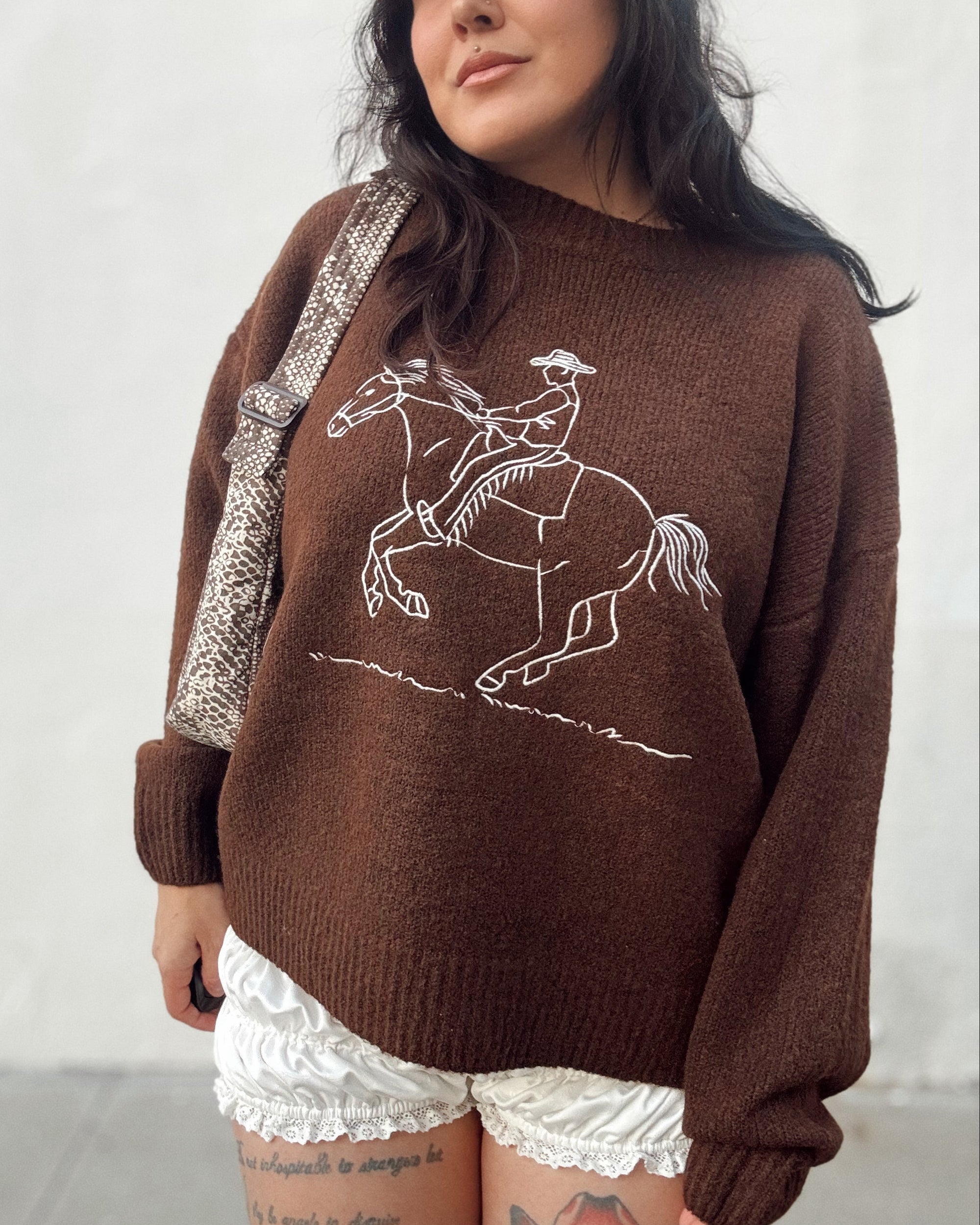 Cowboy Knit Sweater - Brown