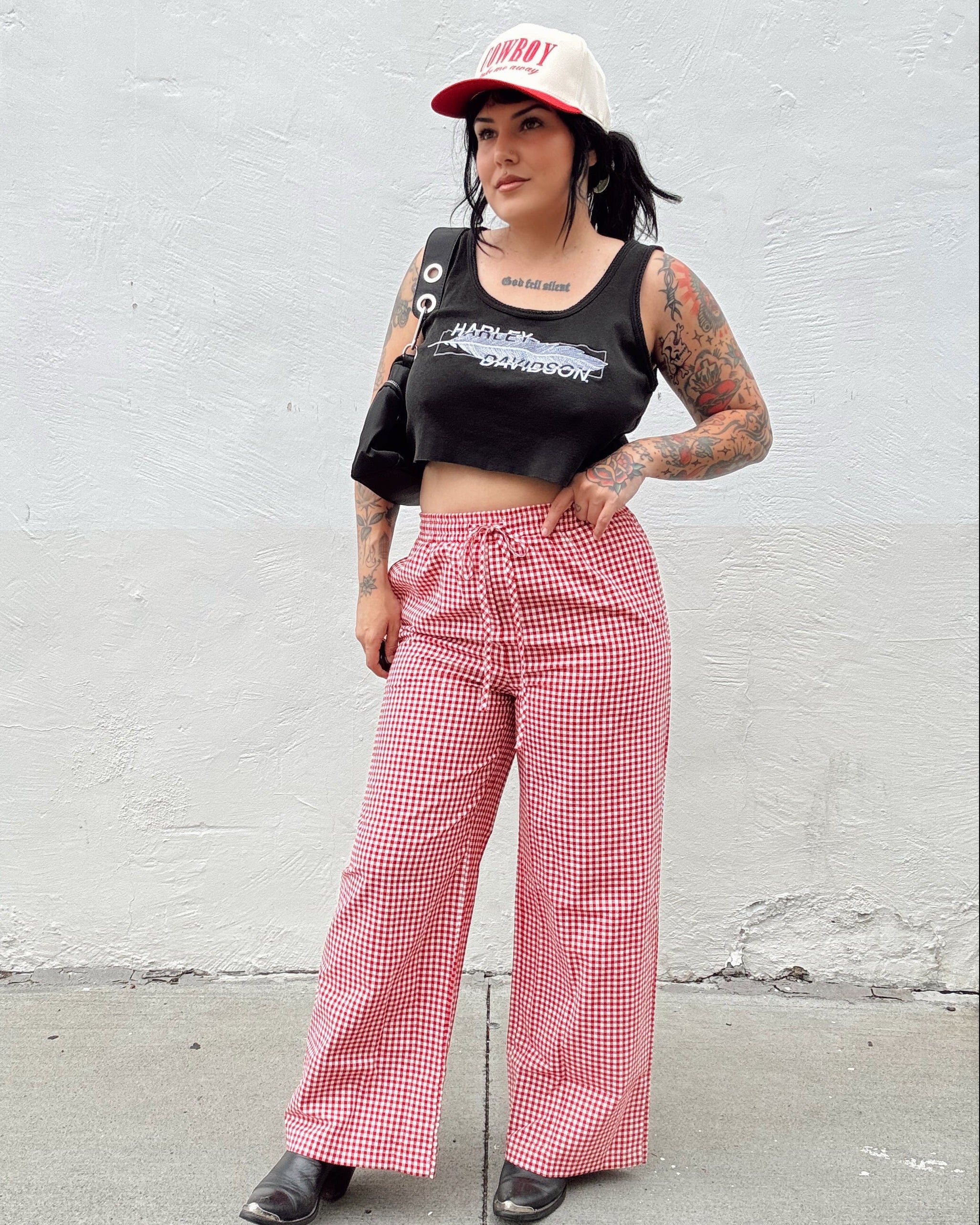 Gingham Pants - Red